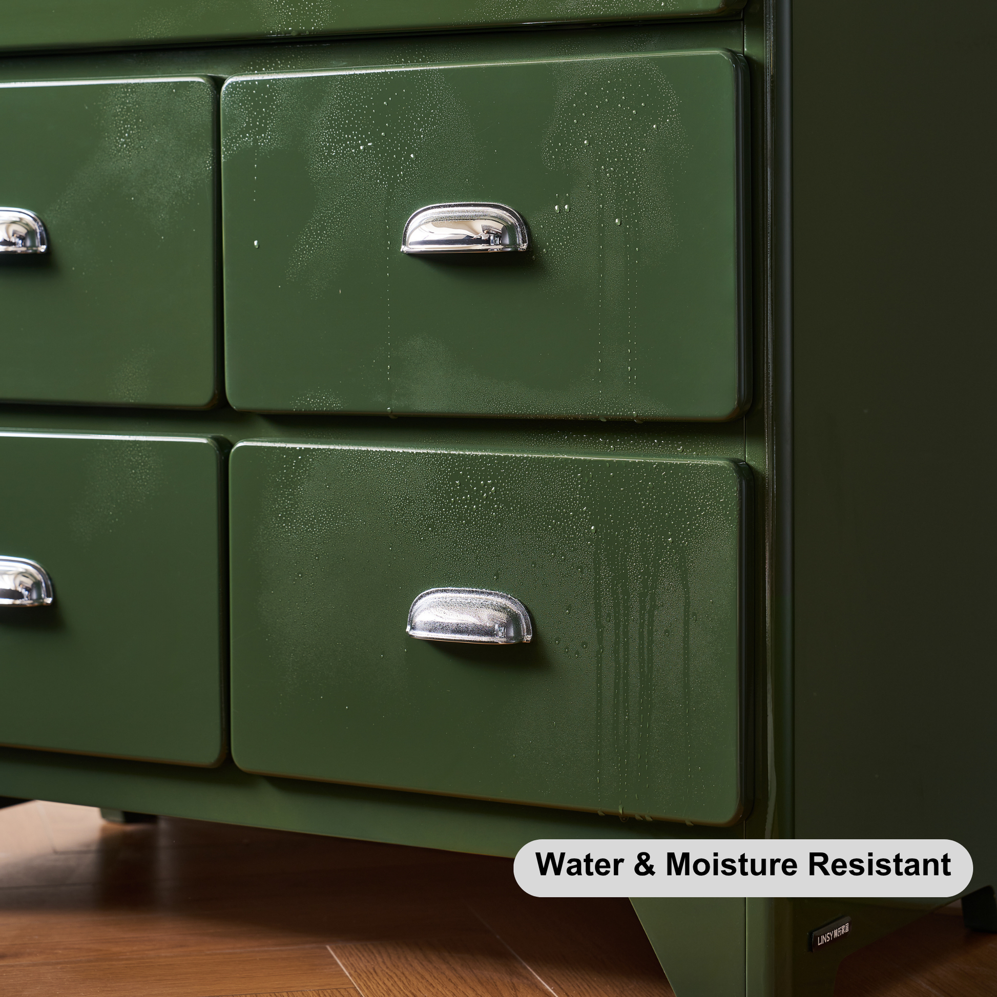 Linspire Willow Wide Chest of 5 Drawers, Green