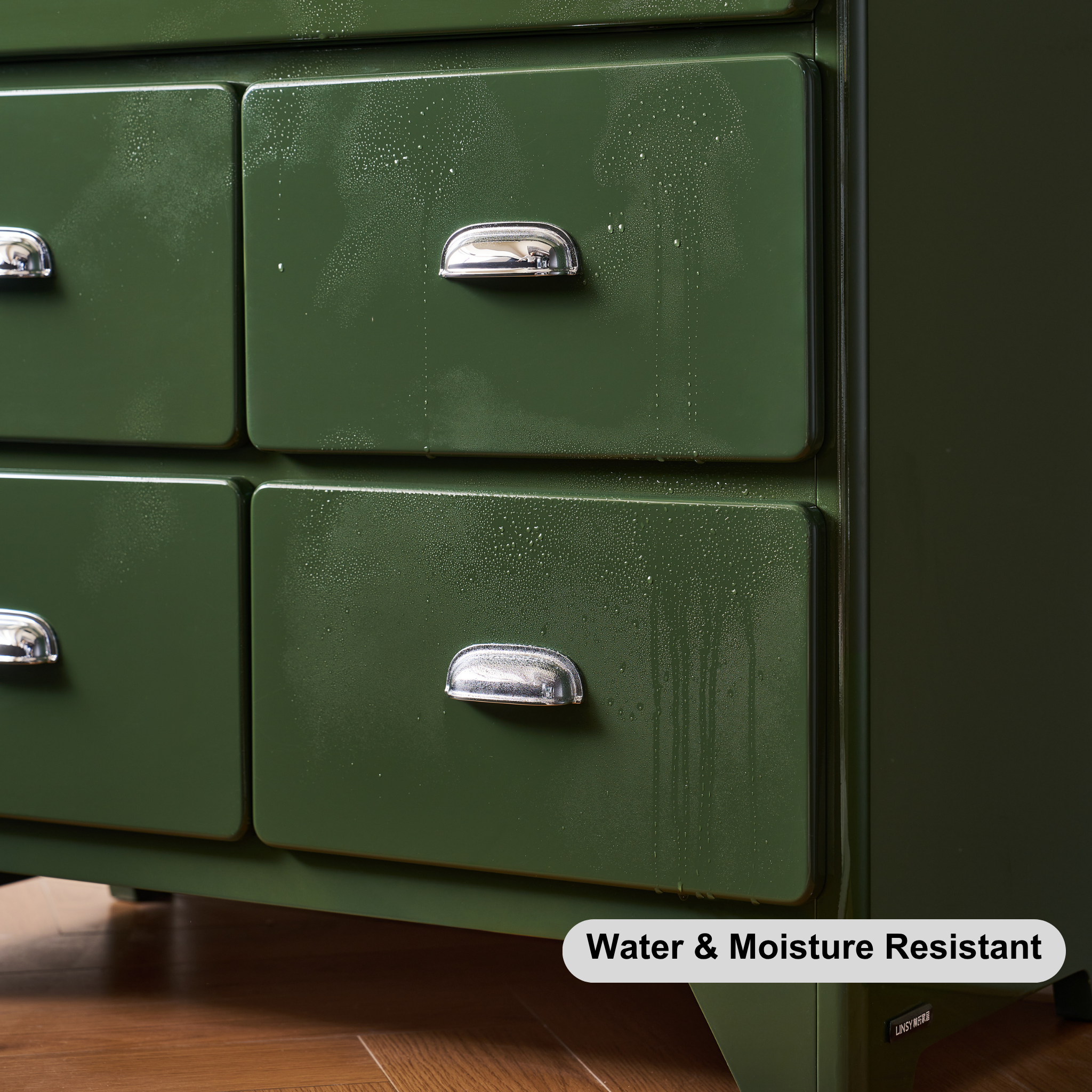 Linspire Willow Wide Chest of 5 Drawers, Green