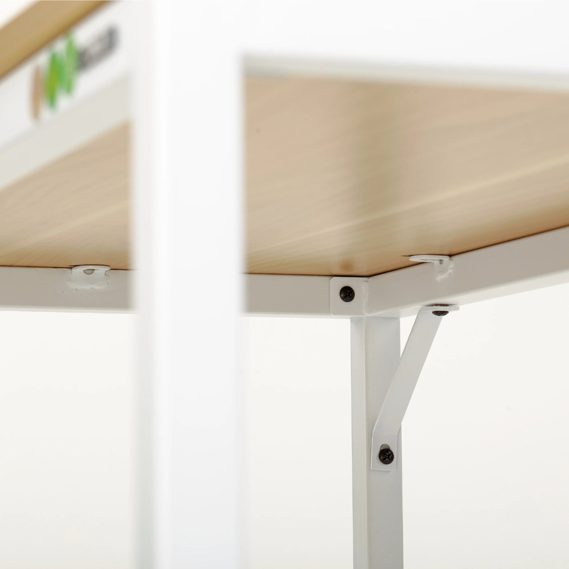 Loft Newton Steel Frame Desk, 120cm, Natural Wood & White