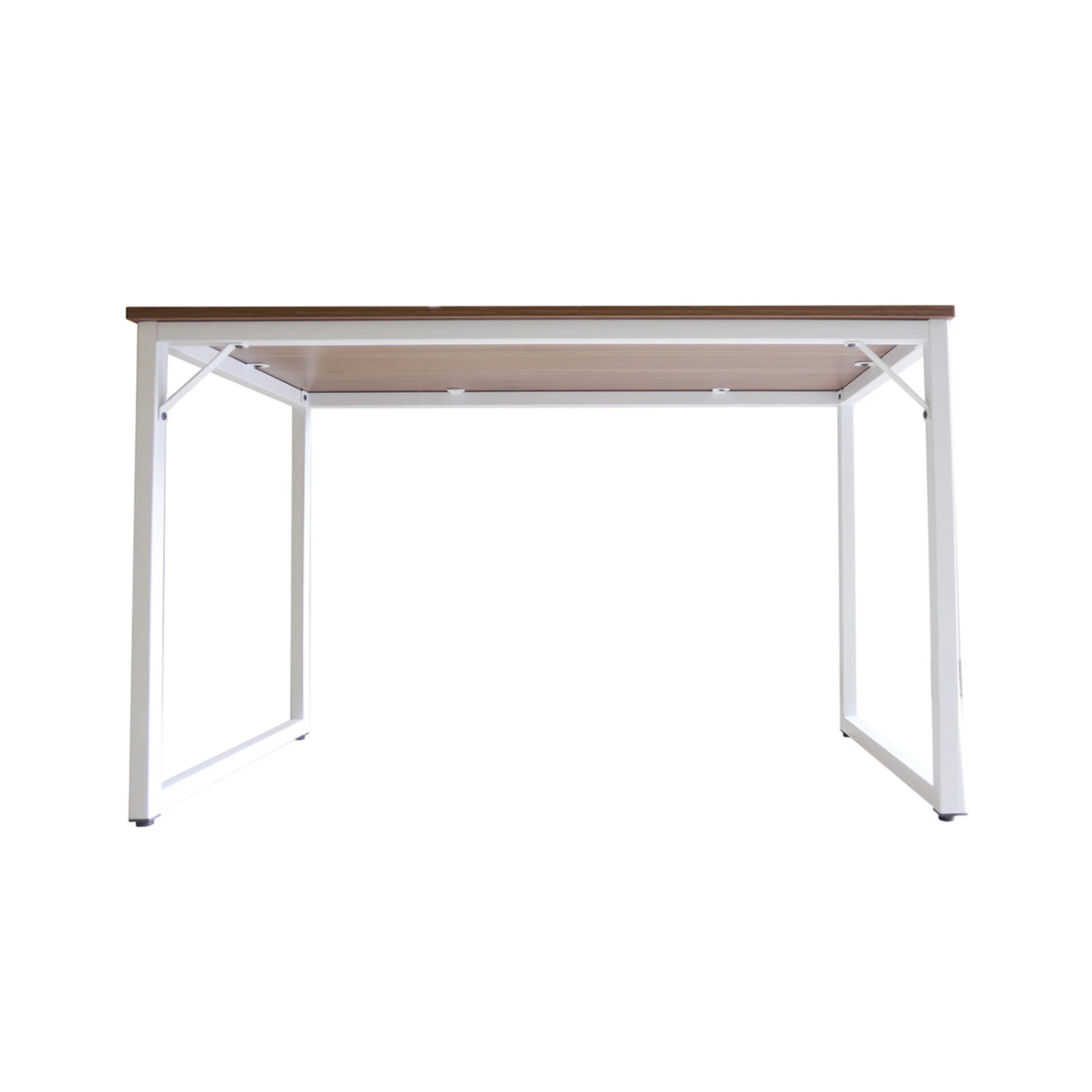Loft Newton Steel Frame Desk, 120cm, Natural Wood & White