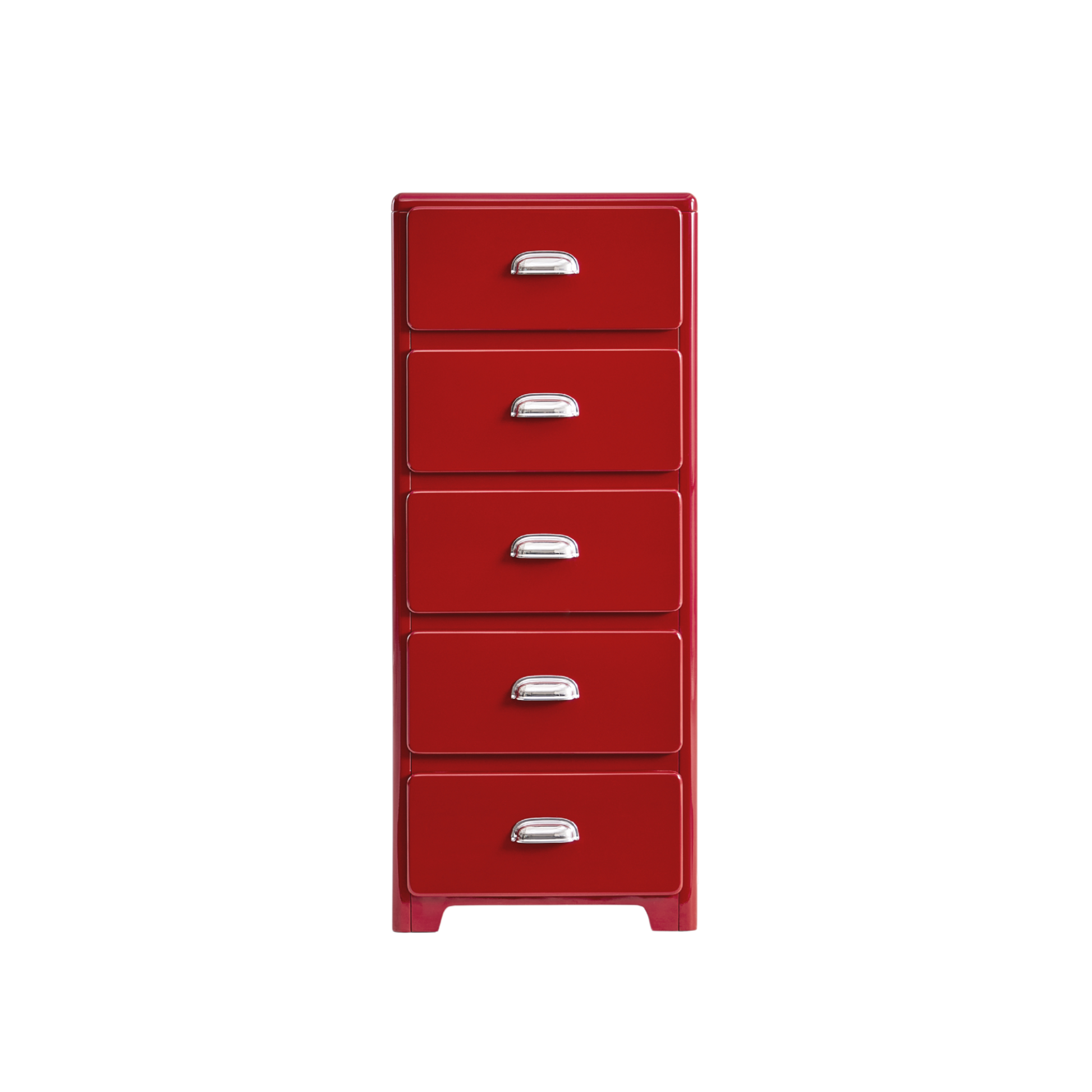 Linspire Willow Narrow Chest of 5 Drawers, Red