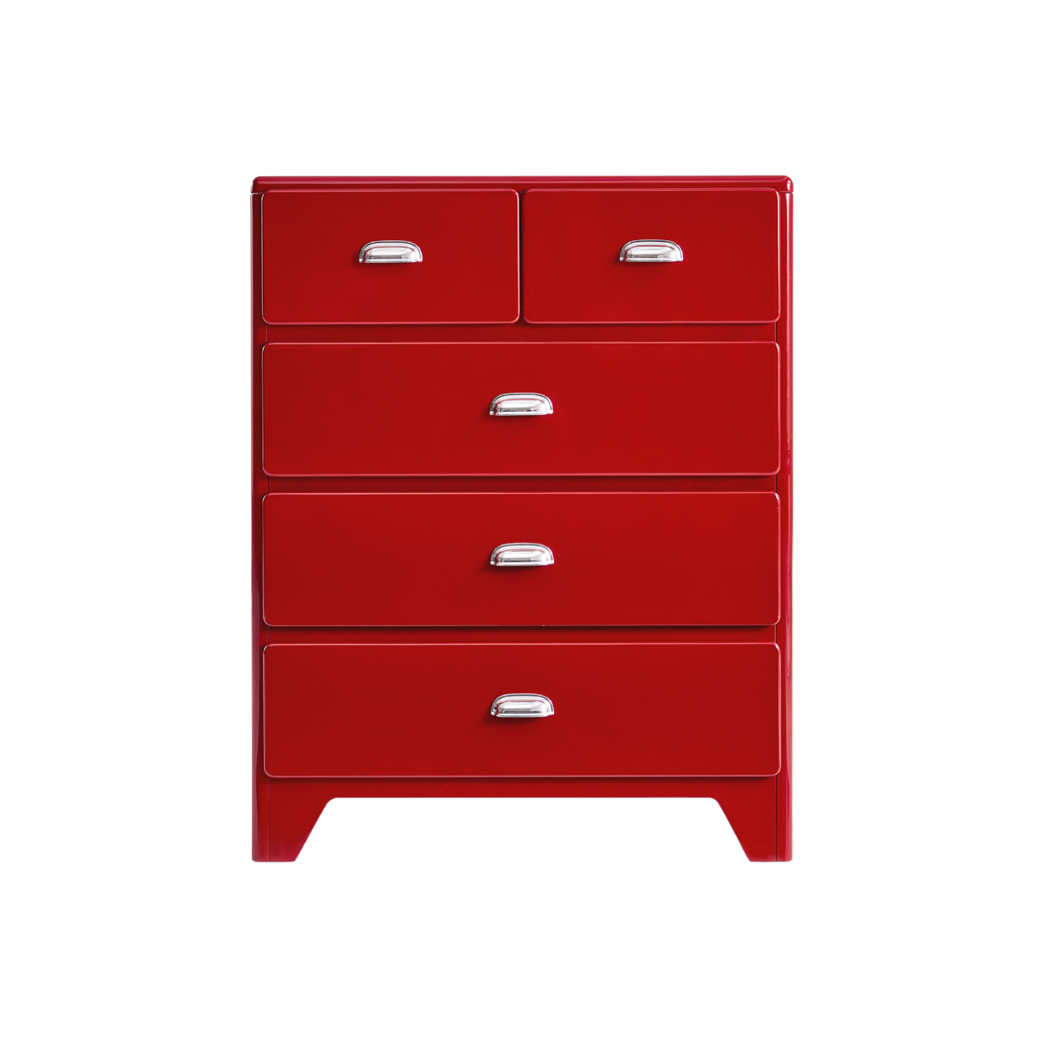 Linspire Willow Wide Chest of 5 Drawers, Red