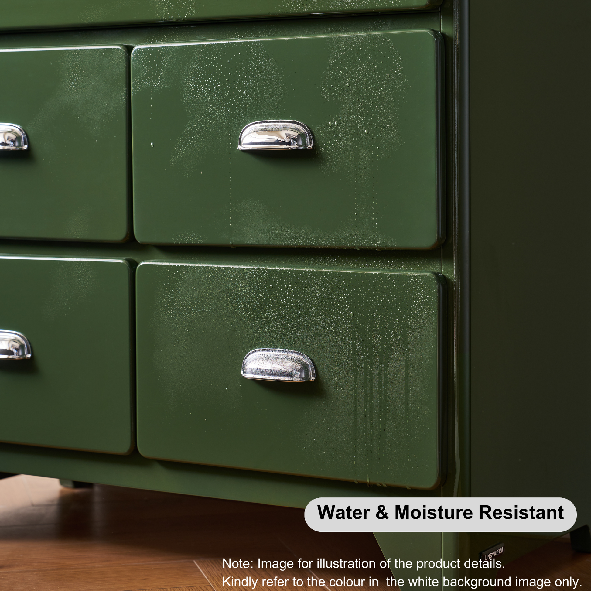 Linspire Willow Wide Chest of 5 Drawers, Red
