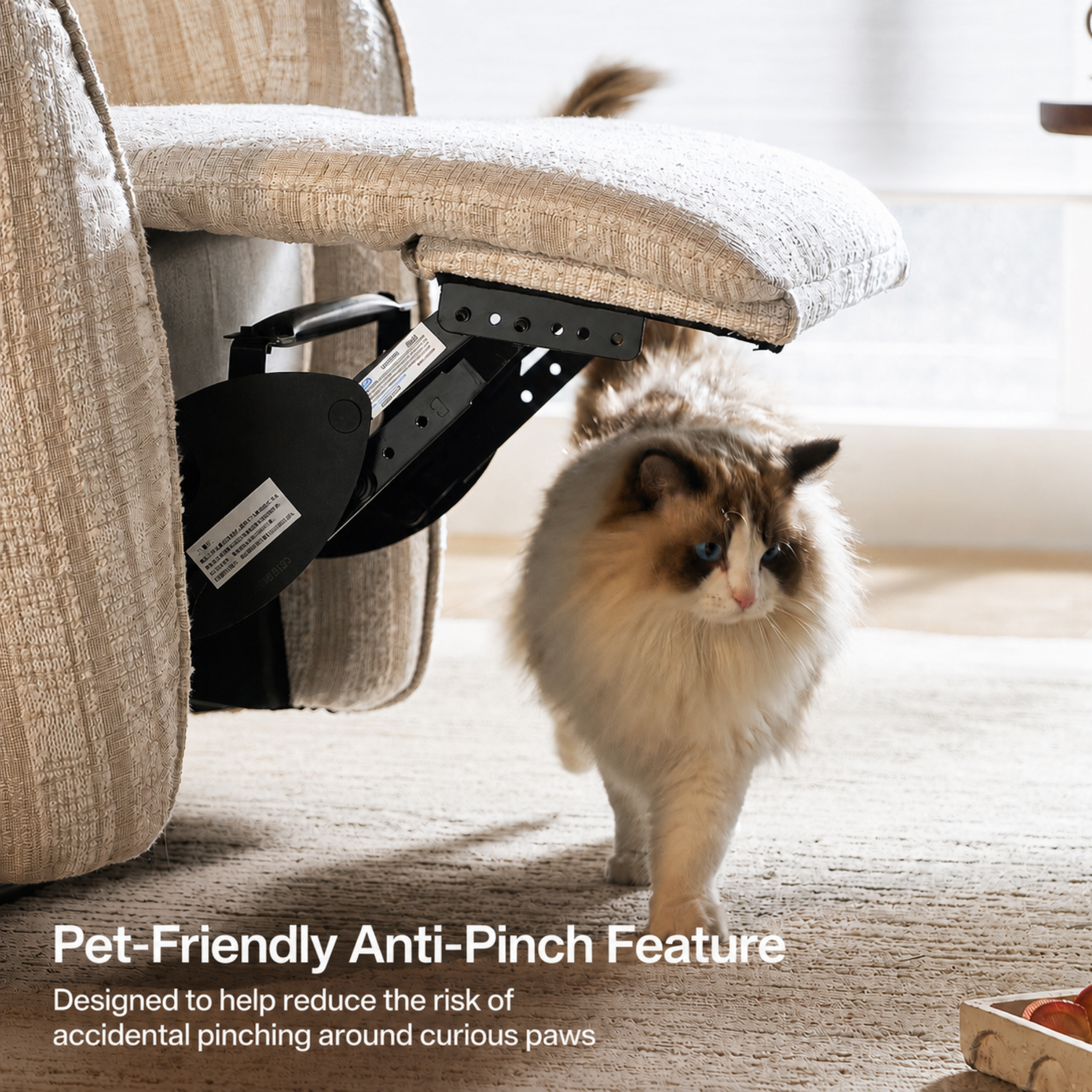 Linspire Nest Recliner Chair, Chenille, Off-White