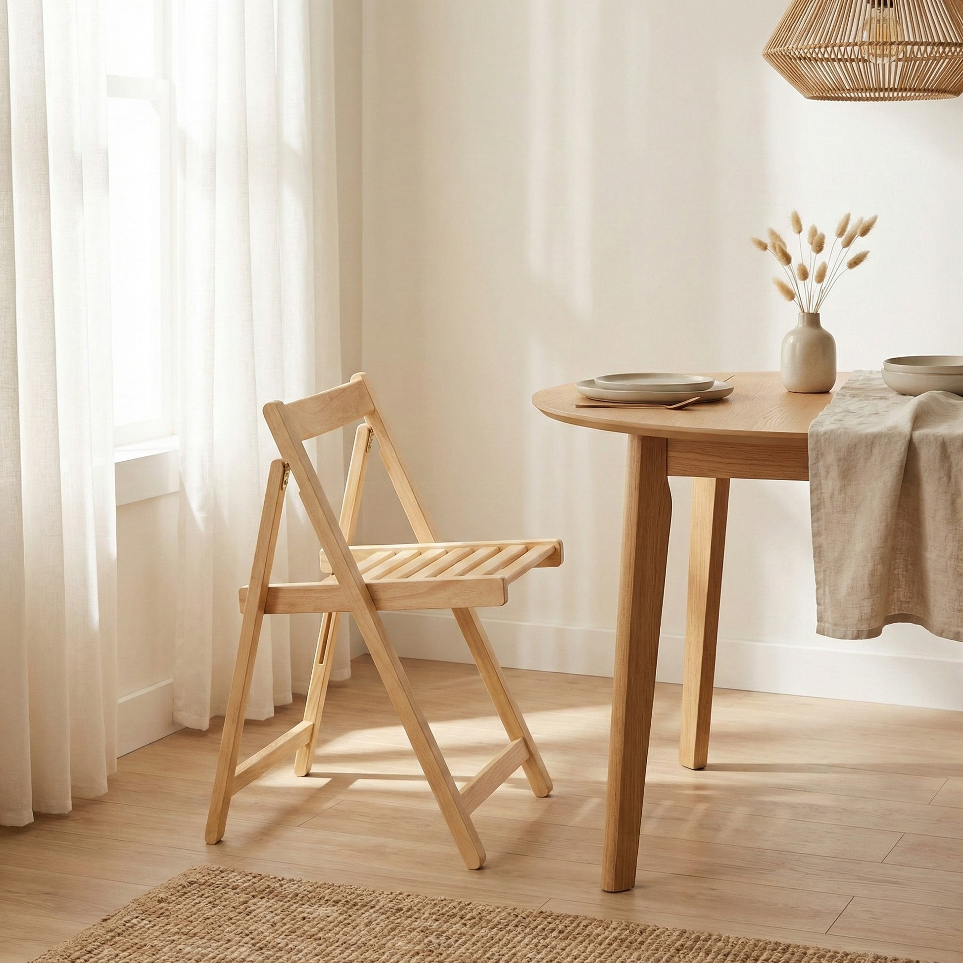 Loft Nordic Dining Chair, Natural Wood, Set of 2