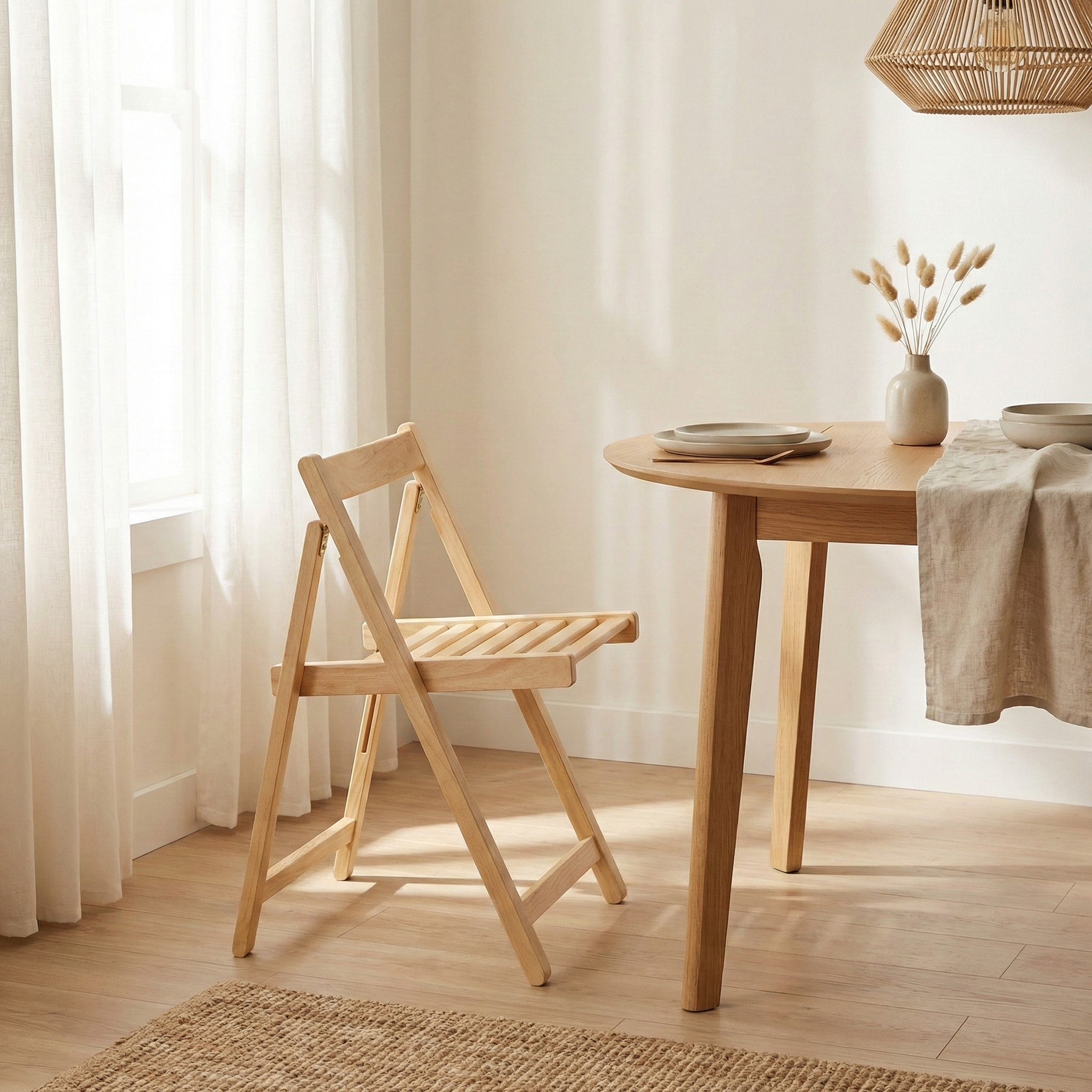 Loft Nordic Dining Chair, Natural Wood, Set of 2