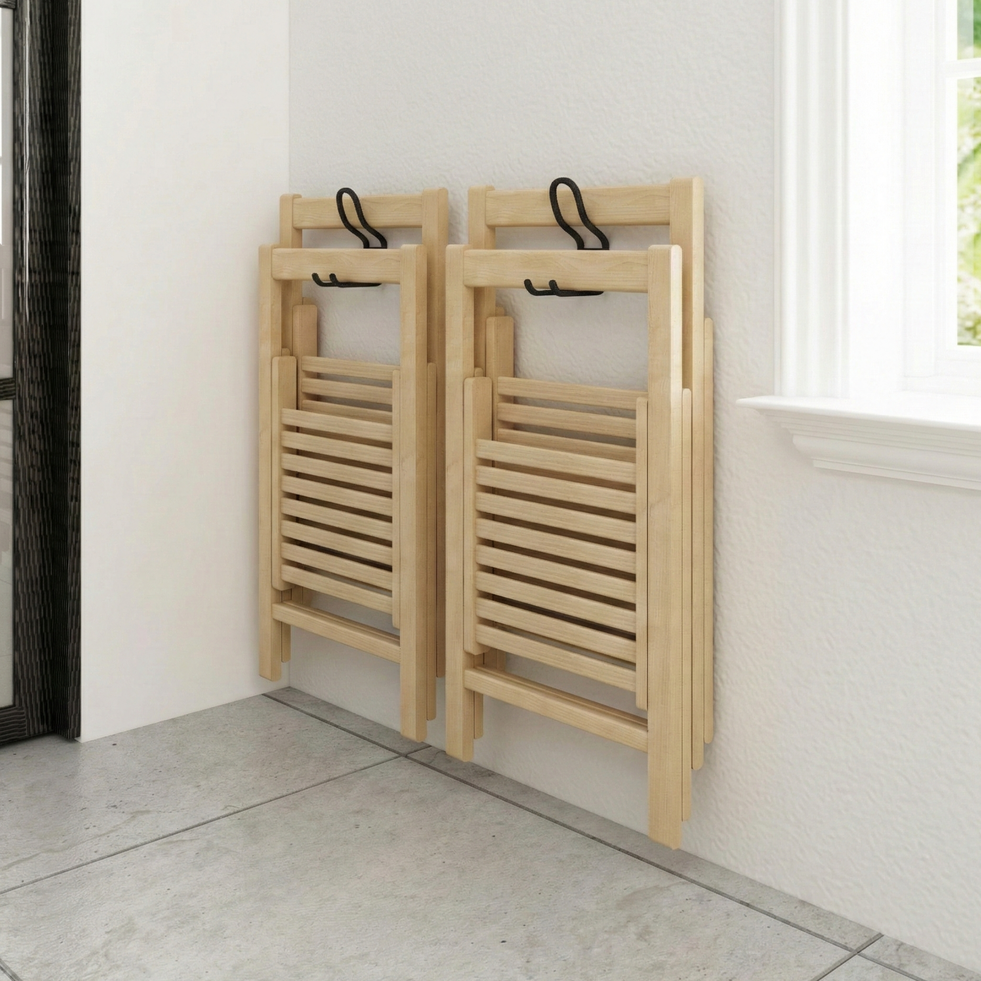 Loft Nordic Dining Chair, Natural Wood, Set of 2