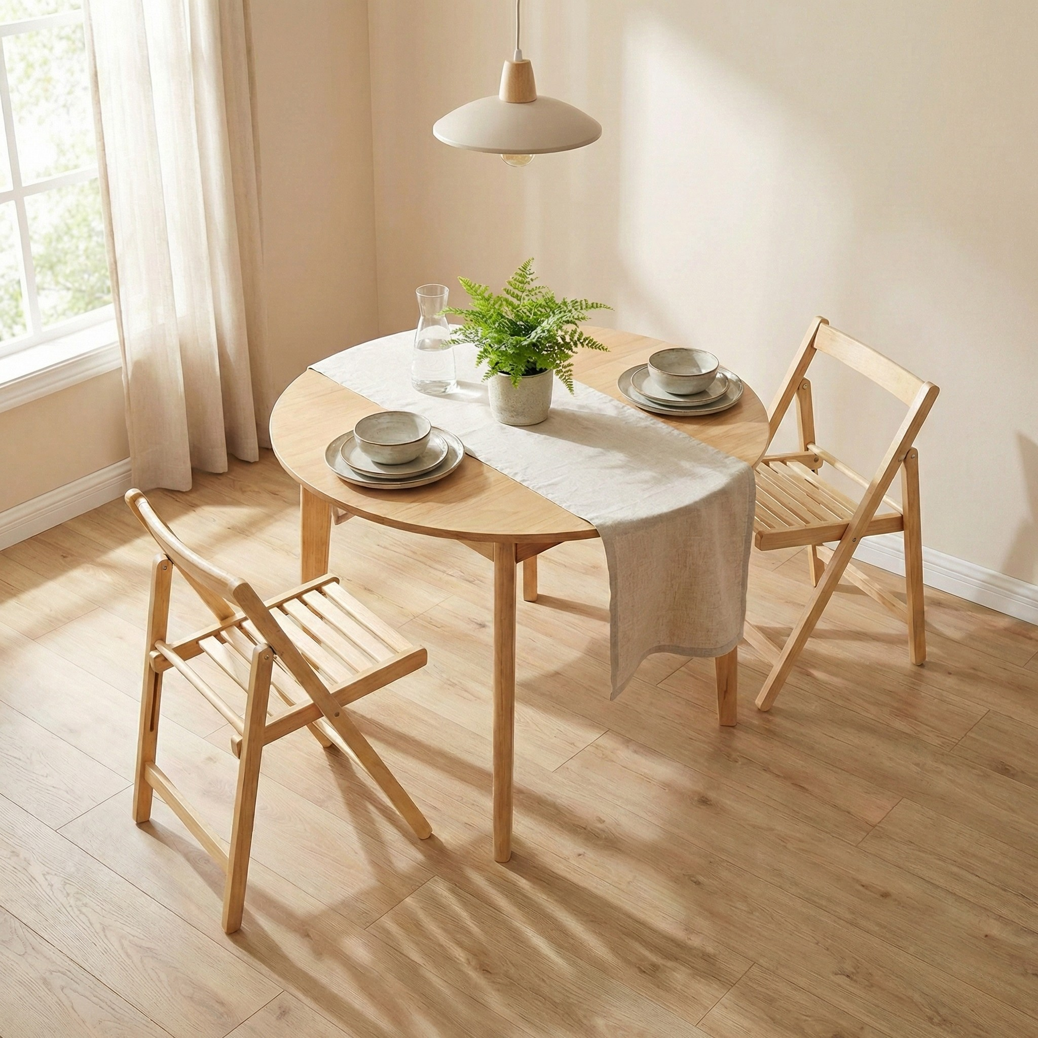 Loft Nordic Dining Chair, Natural Wood, Set of 2