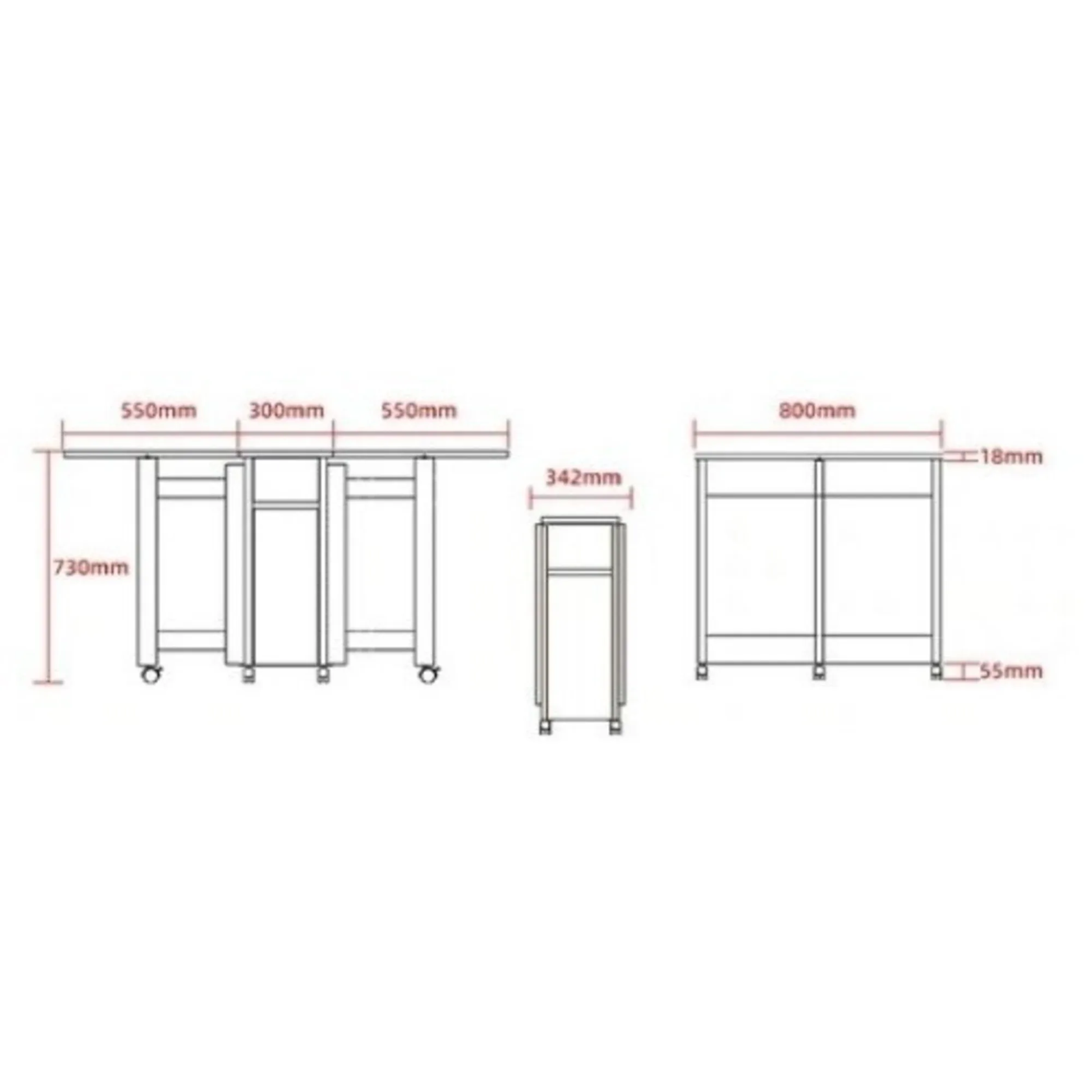 Loft Nordic Gateleg Table, White