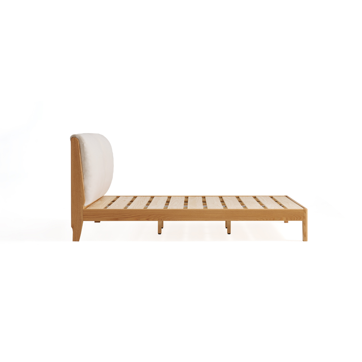Linspire Aspen Solid Wood Bed Frame, Off-White & Natural Wood