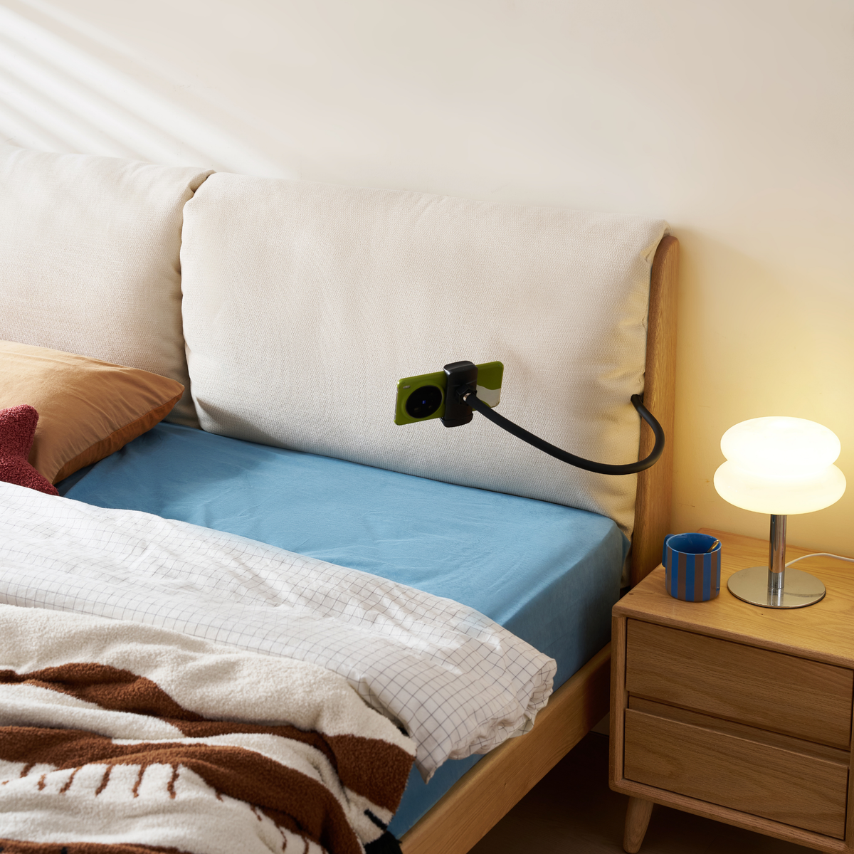 Linspire Aspen Solid Wood Bed Frame, Off-White & Natural Wood