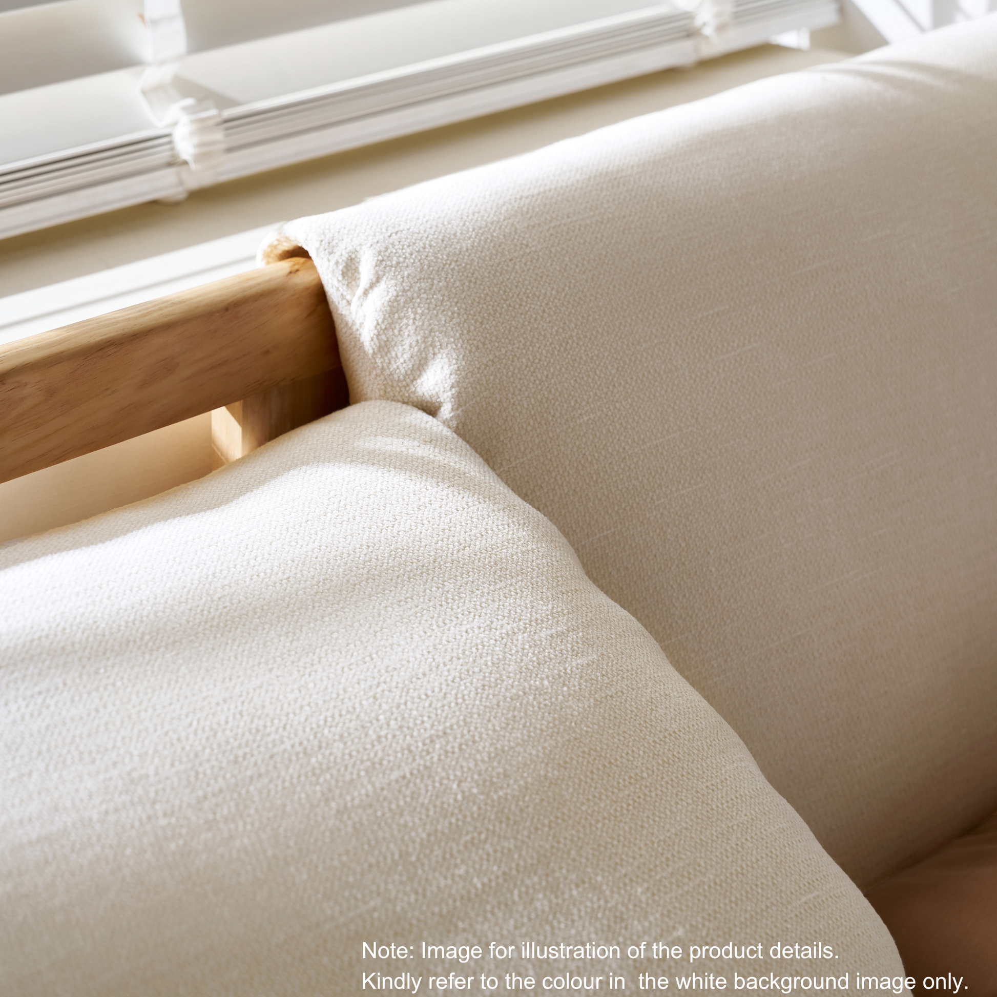 Linspire Aspen Solid Wood Bed Frame, Off-White & Dark Wood