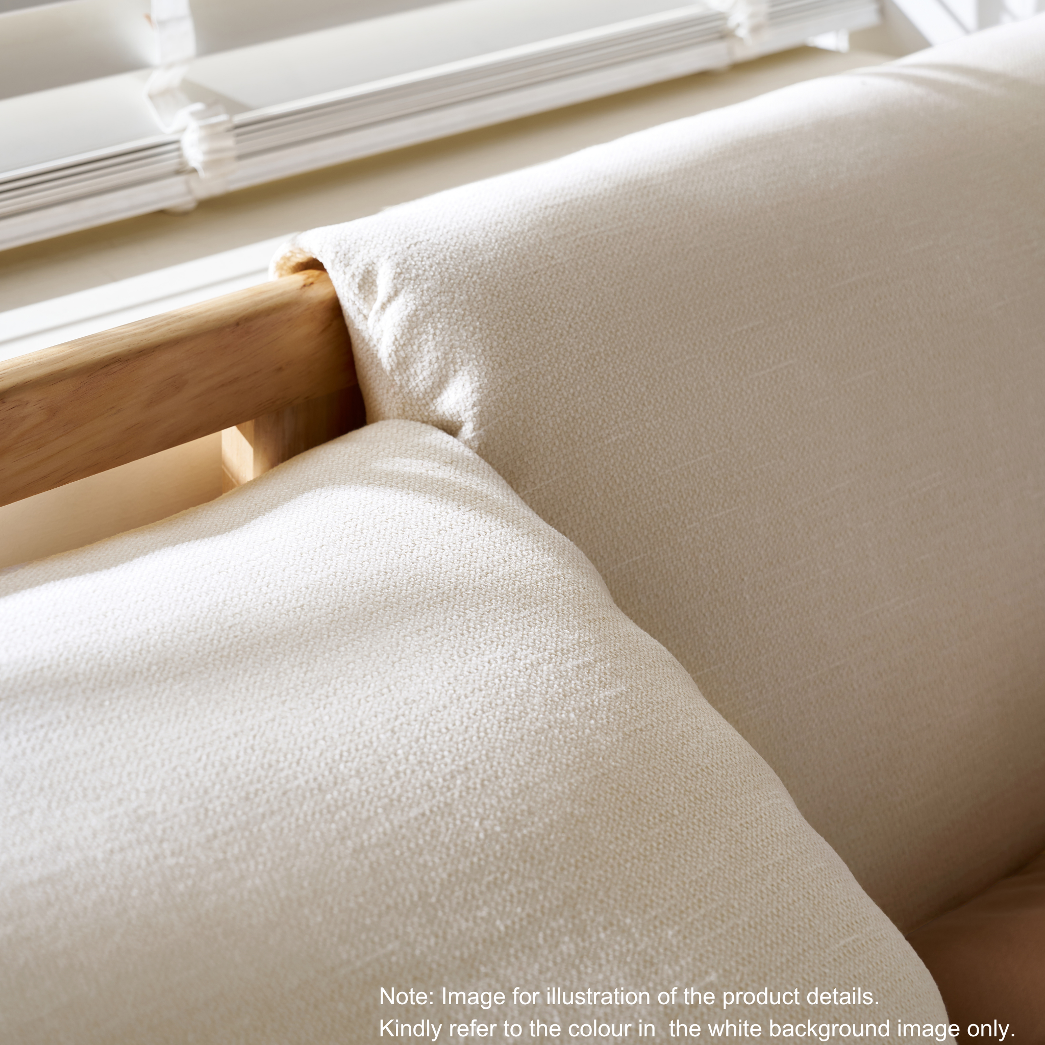 Linspire Aspen Solid Wood Bed Frame, Off-White & Dark Wood