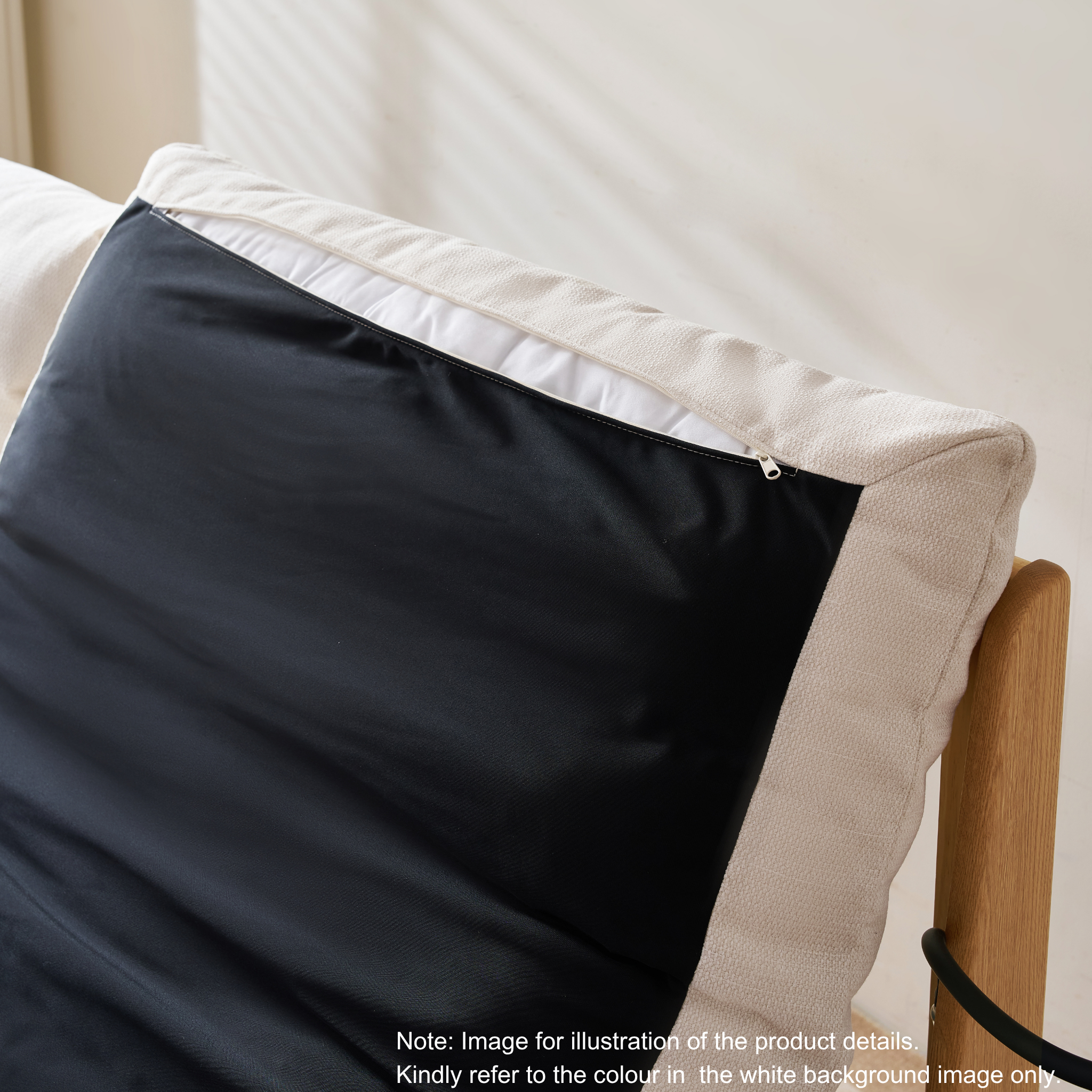 Linspire Aspen Solid Wood Bed Frame, Off-White & Dark Wood