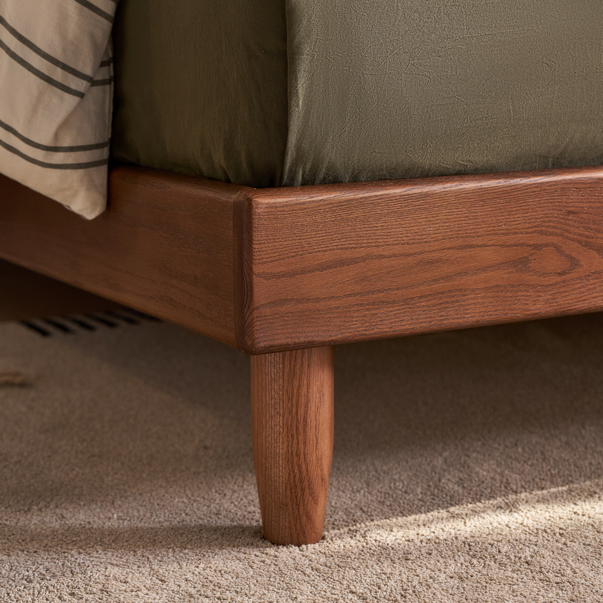 Linspire Aspen Solid Wood Bed Base, Dark Wood