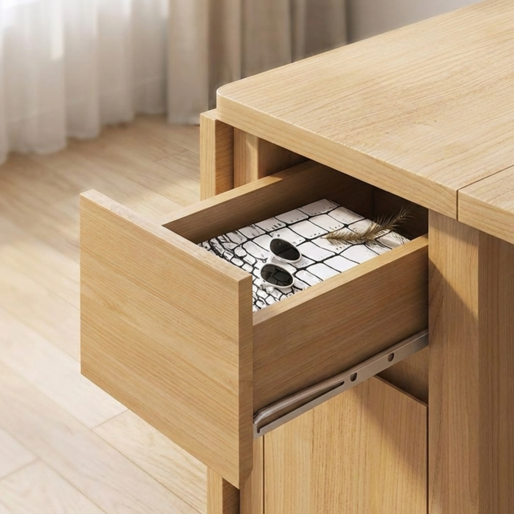 Loft Nordic Gateleg Table with 4 chairs, Natural Wood