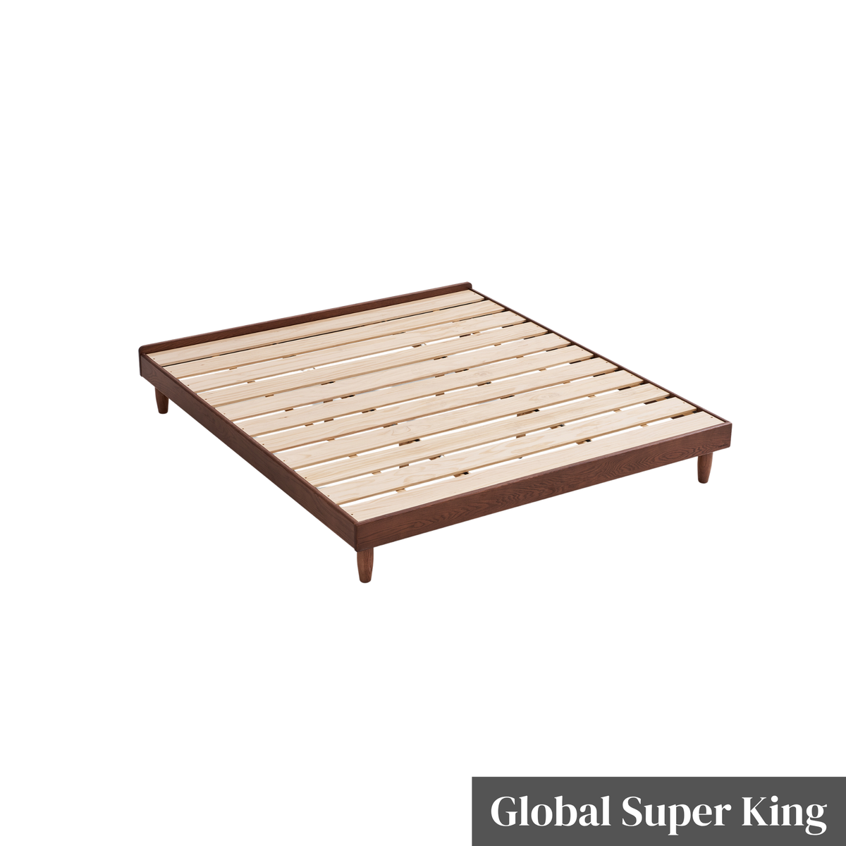 Linspire Aspen Solid Wood Bed Base, Dark Wood