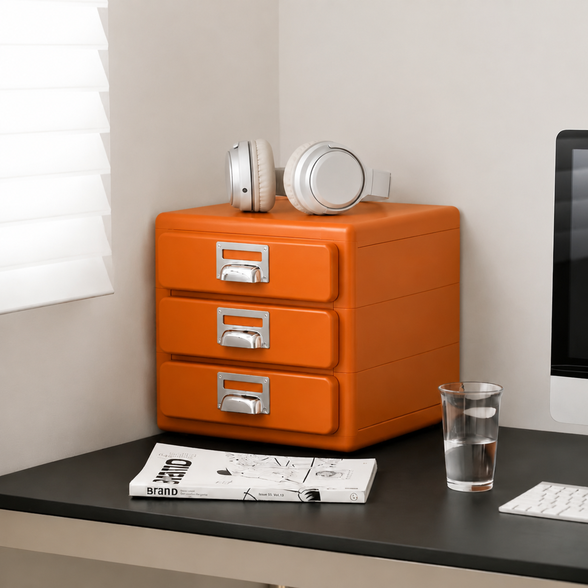 MODE Cubo Desktop Storage Drawer Unit, Orange