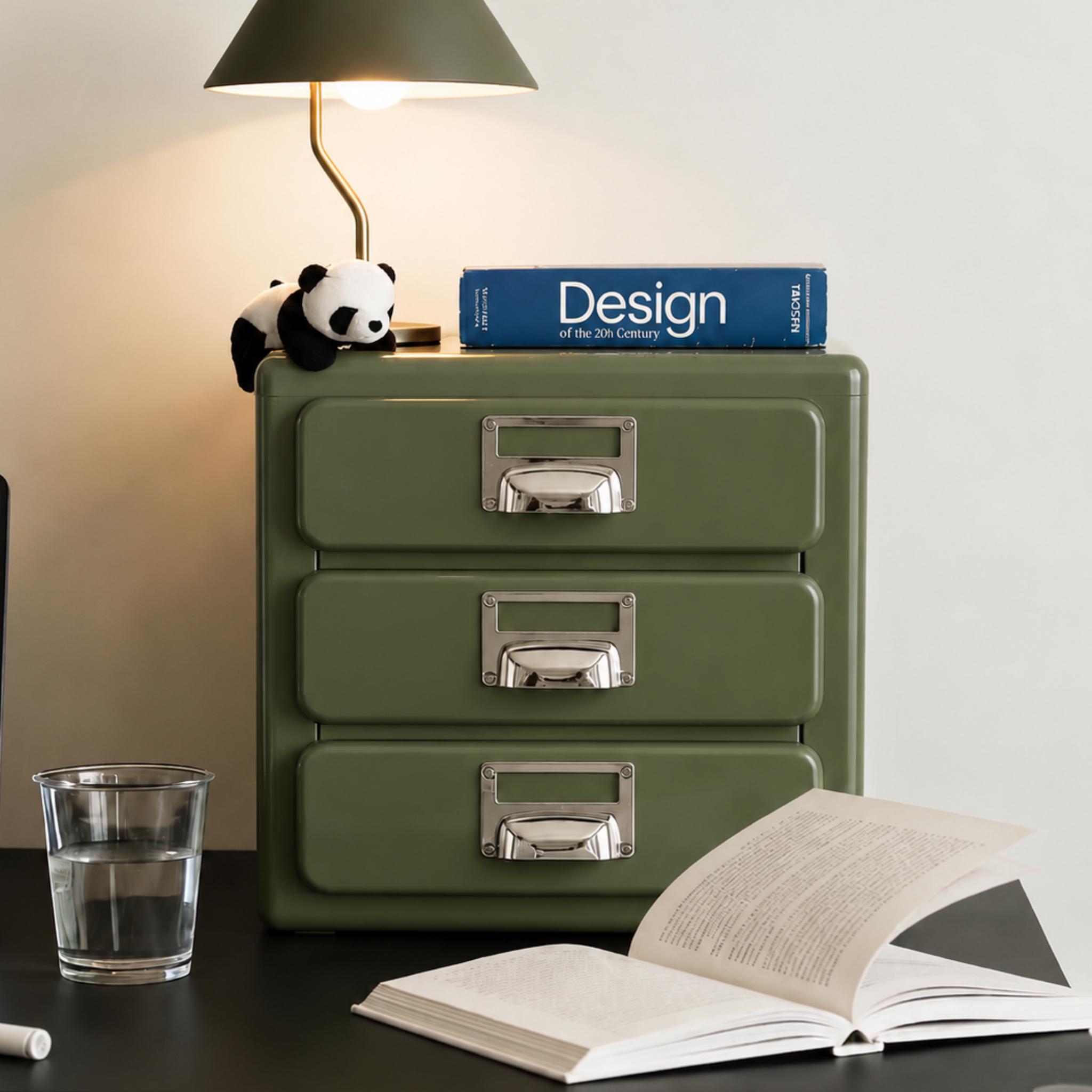 MODE Cubo Desktop Storage Drawer Unit, Olive Green