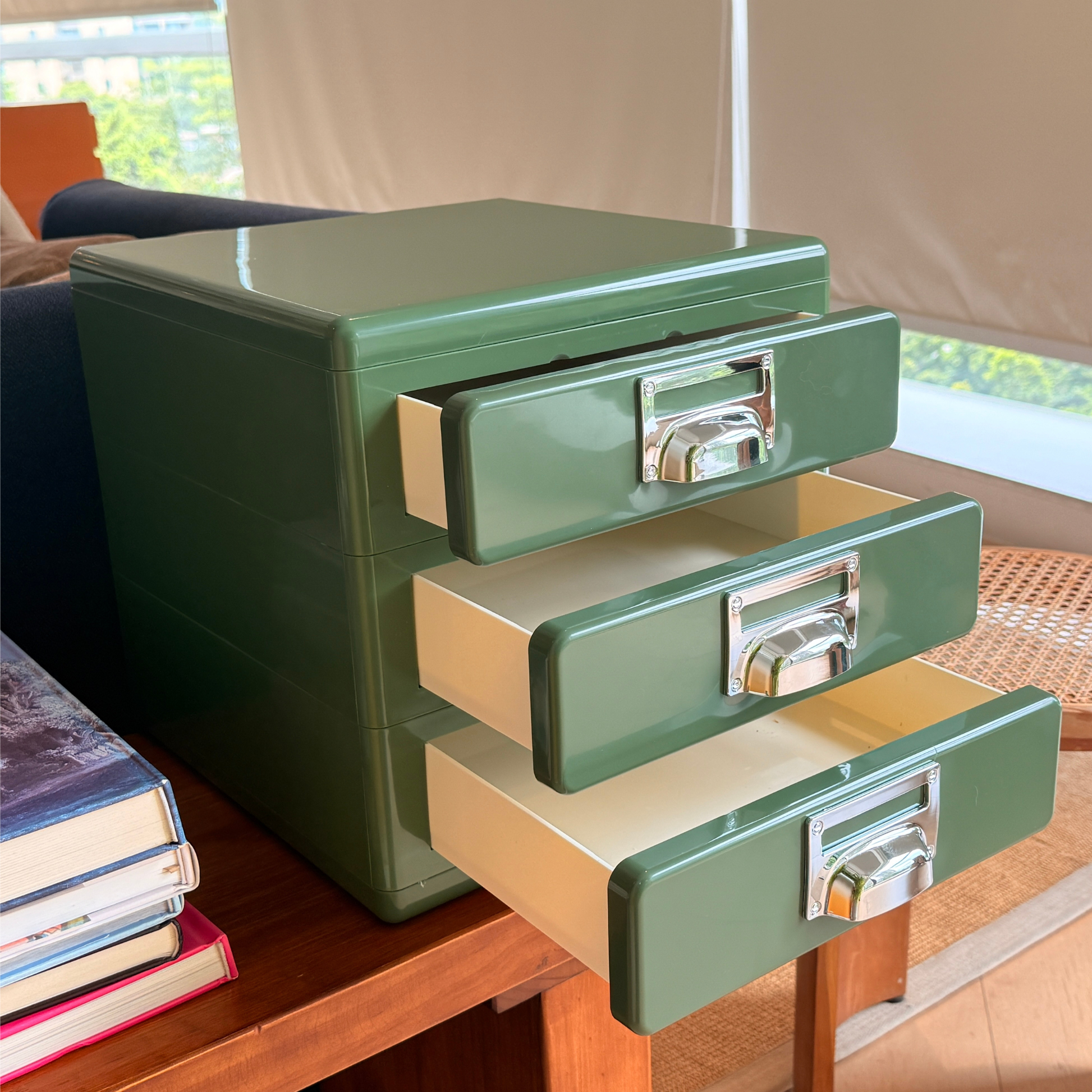 MODE Cubo Desktop Storage Drawer Unit, Olive Green
