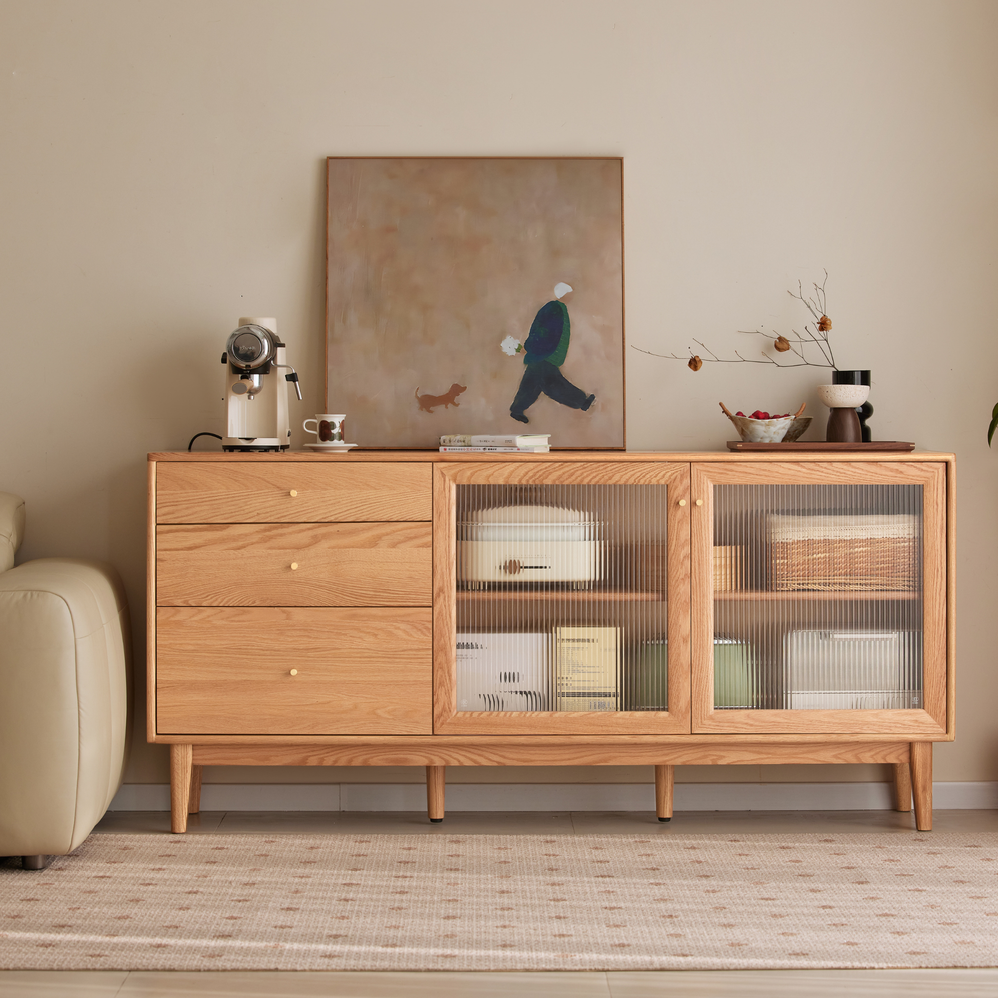 Solidwood Hemura Sideboard, Oak