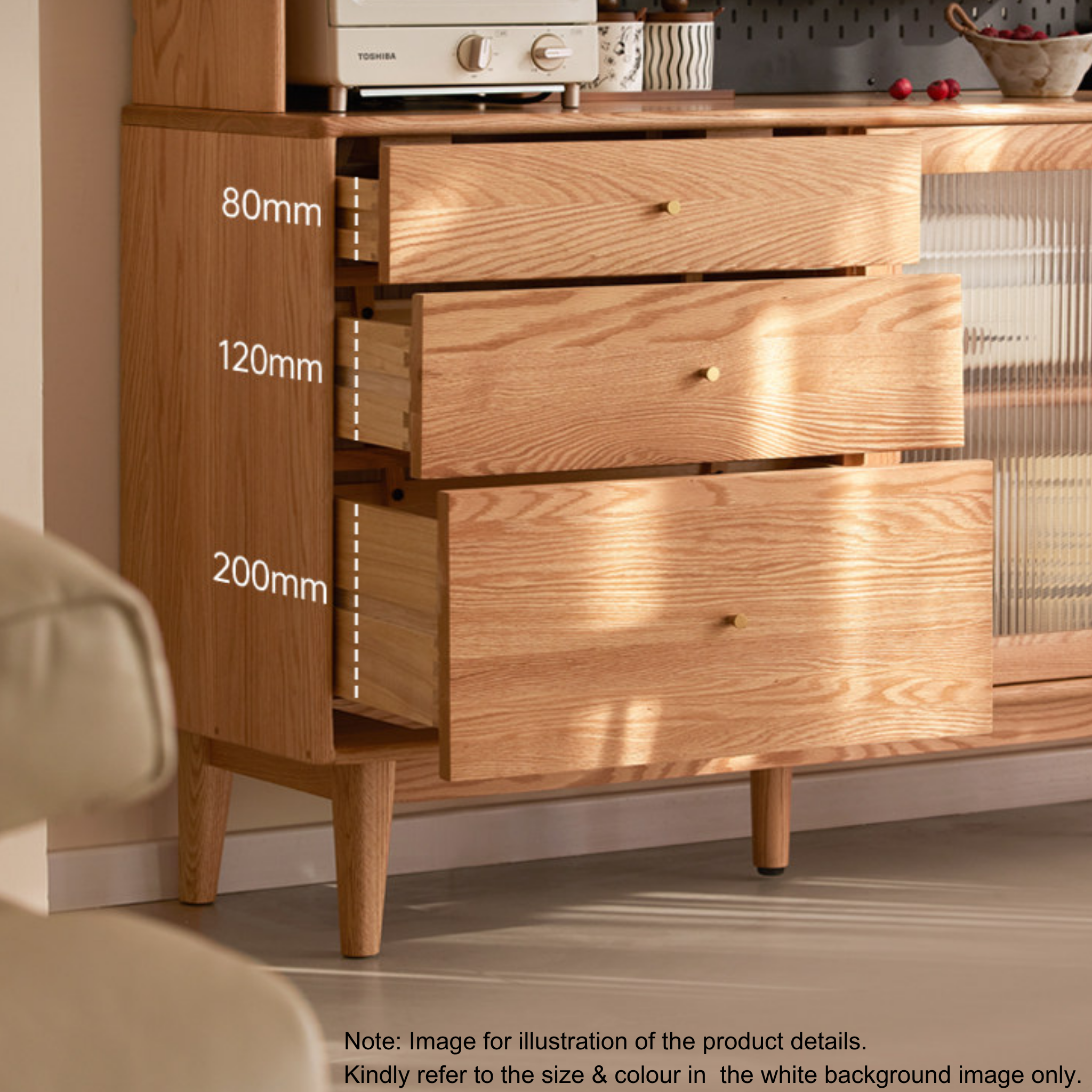 Solidwood Hemura Sideboard, Oak