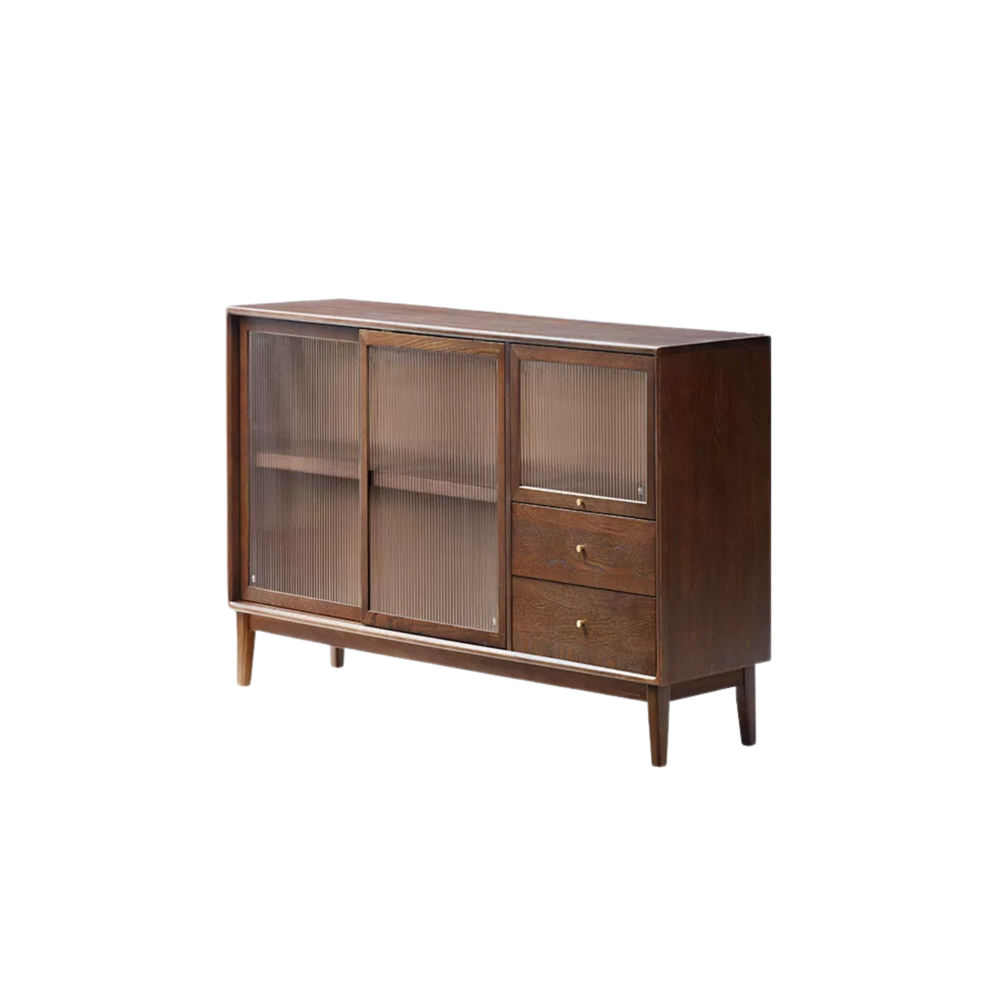 Solidwood Hemura Sideboard, W125cm, Walnut Oak