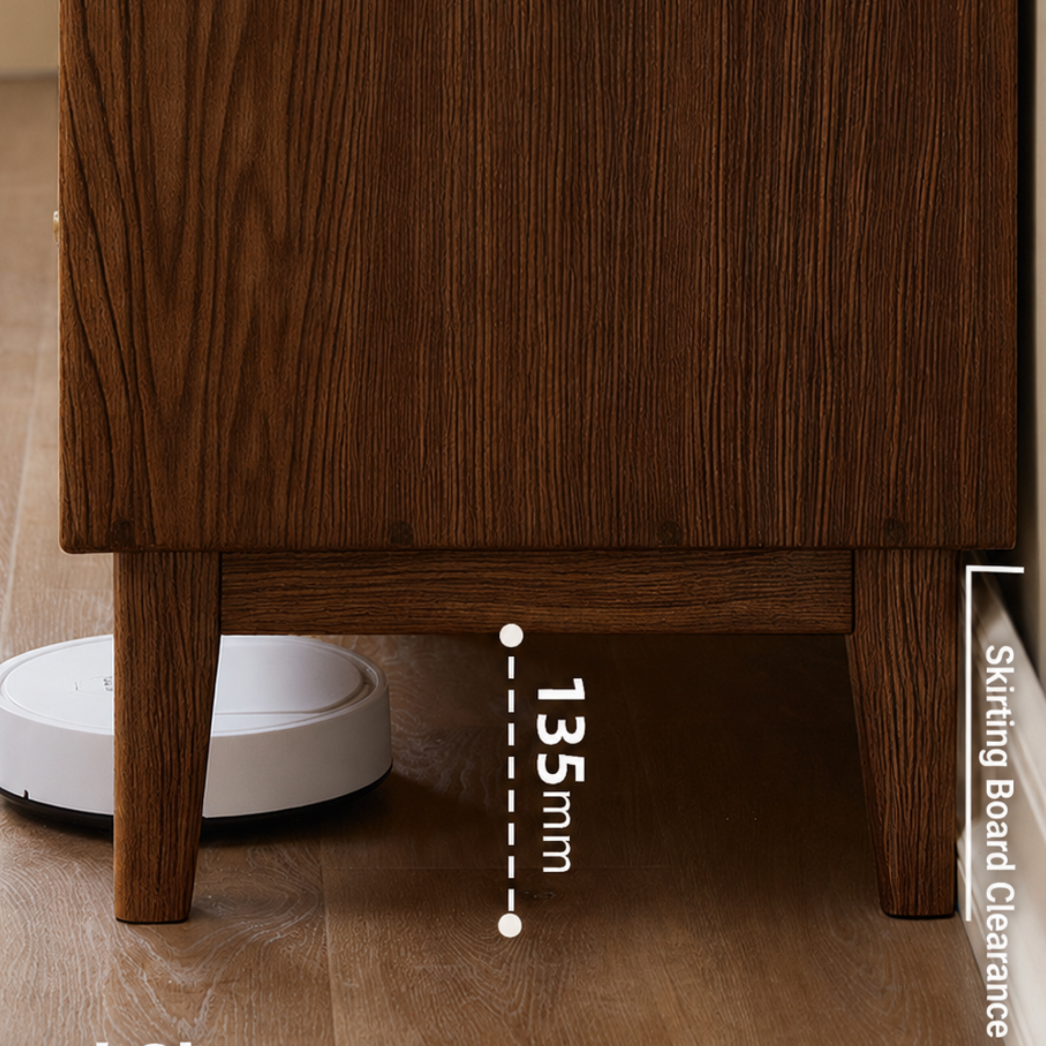 Solidwood Hemura Sideboard, W125cm, Walnut Oak