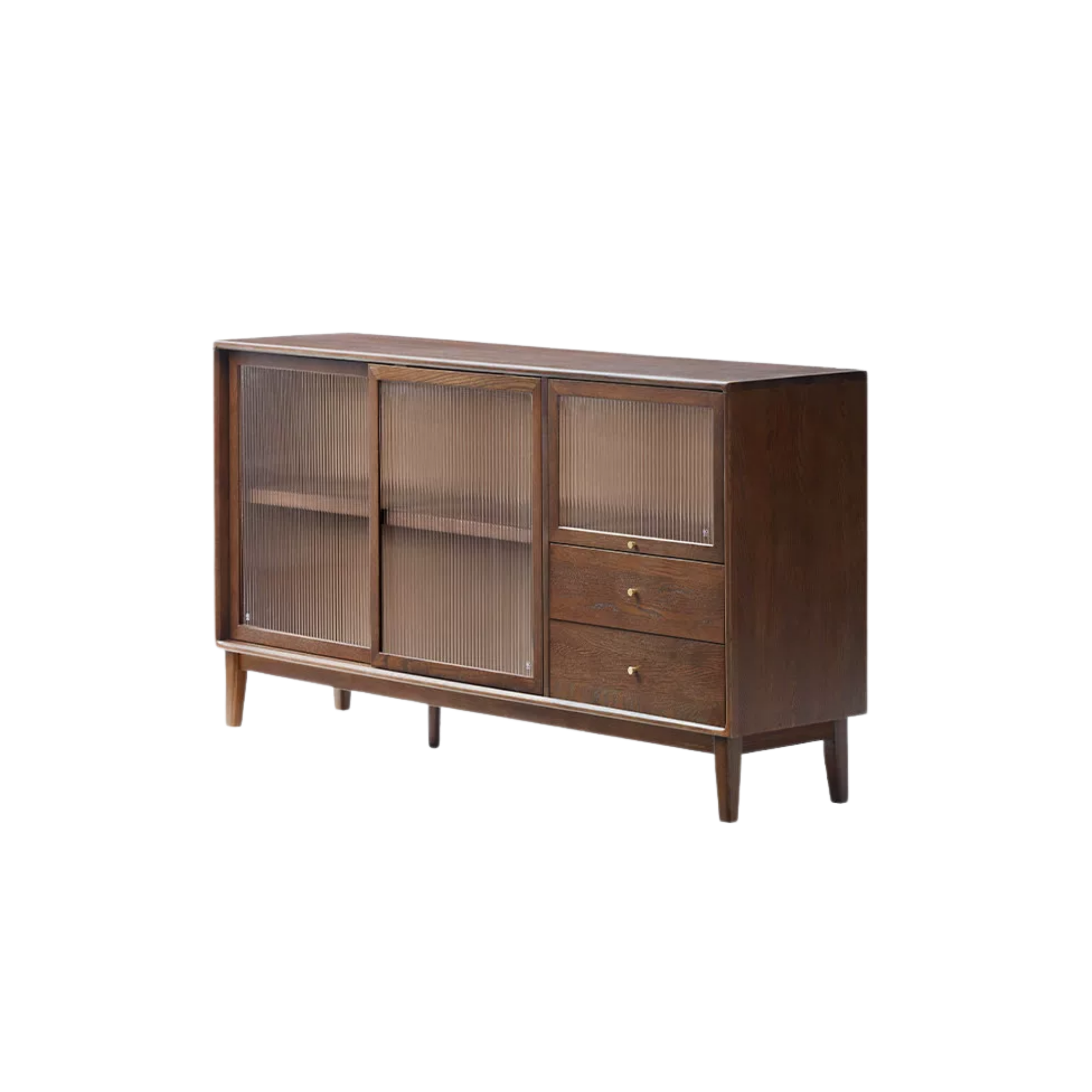 Solidwood Hemura Sideboard, W150cm, Walnut Oak