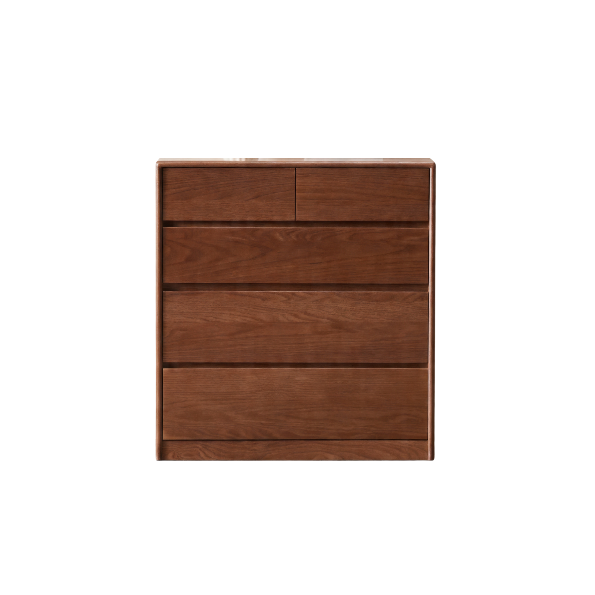Solidwood Hemura Chest of 5 Drawers, Walnut Oak