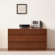 Solidwood Hemura Chest of 7 Drawers, Walnut Oak