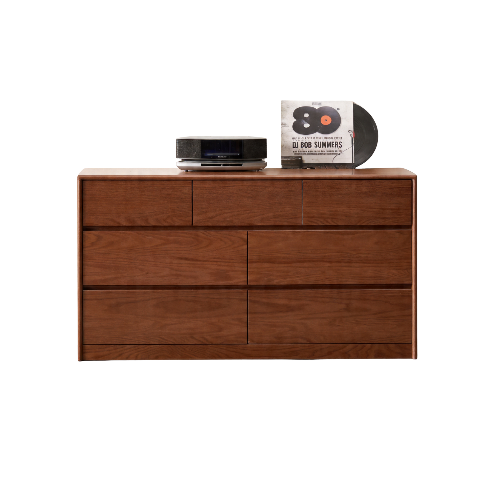 Solidwood Hemura Chest of 7 Drawers, Walnut Oak
