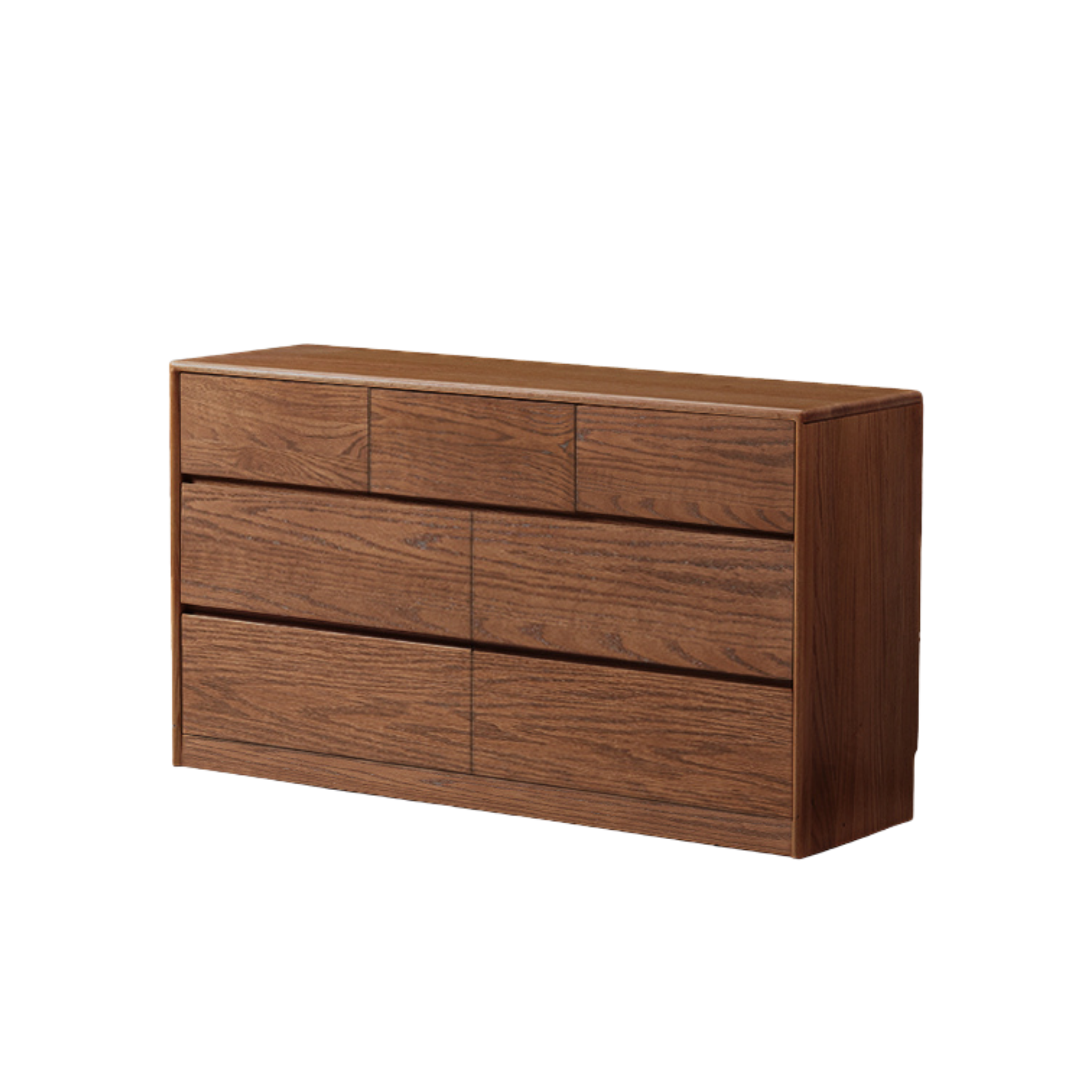 Solidwood Hemura Chest of 7 Drawers, Walnut Oak