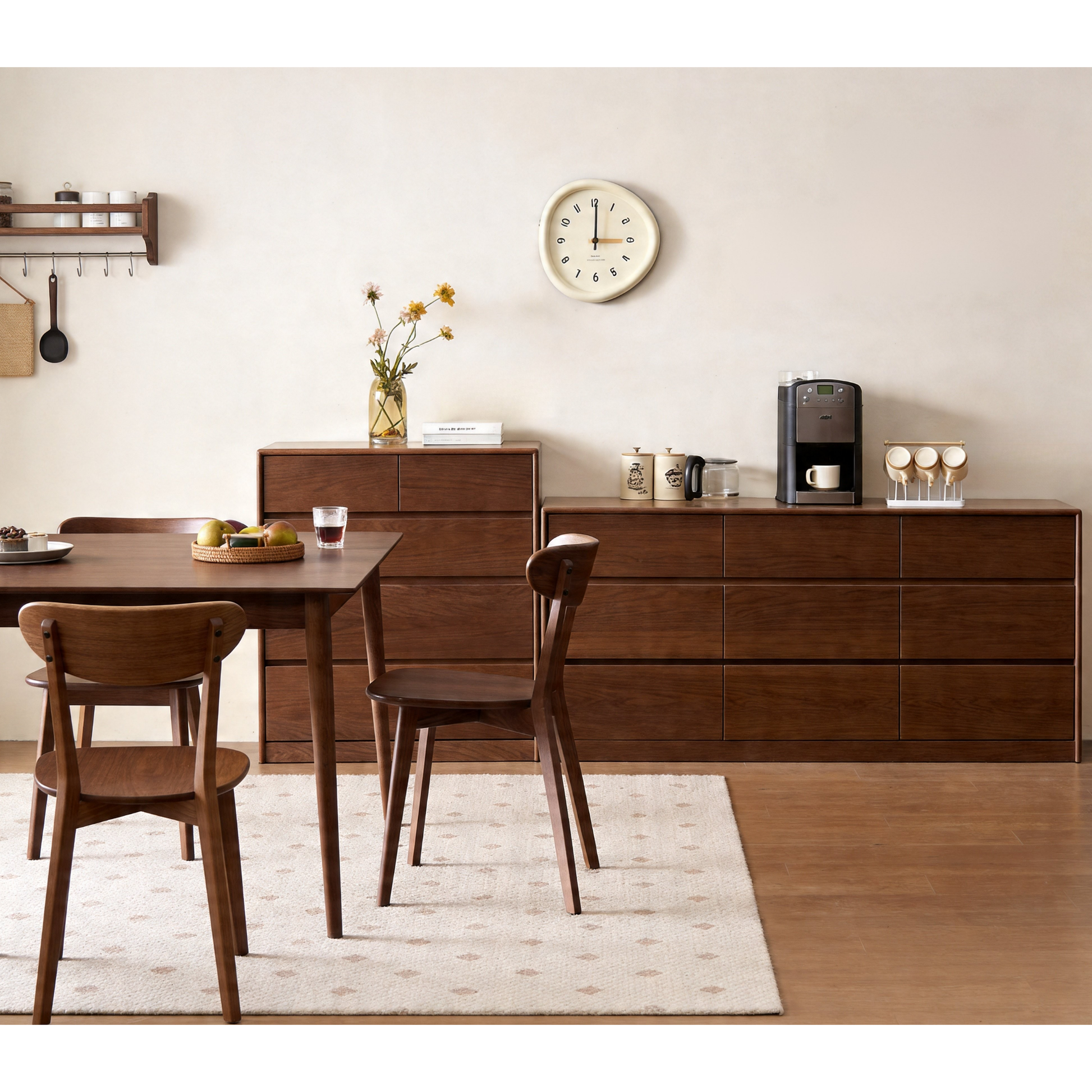 Solidwood Hemura Chest of 7 Drawers, Walnut Oak