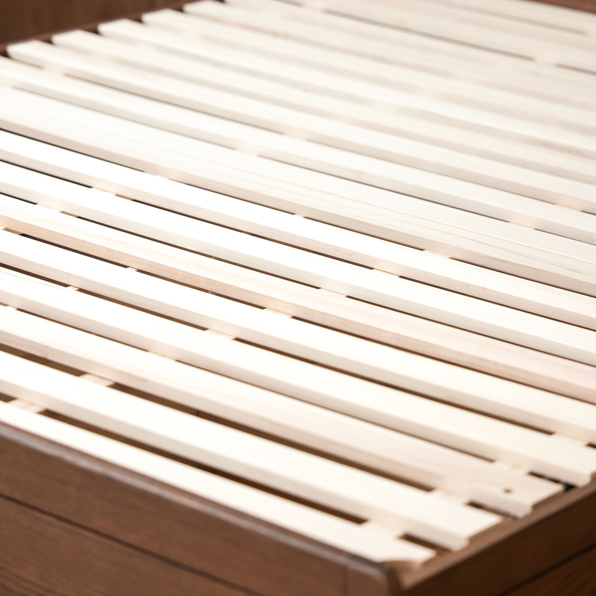Solidwood Hemura Bed Frame, Walnut Oak