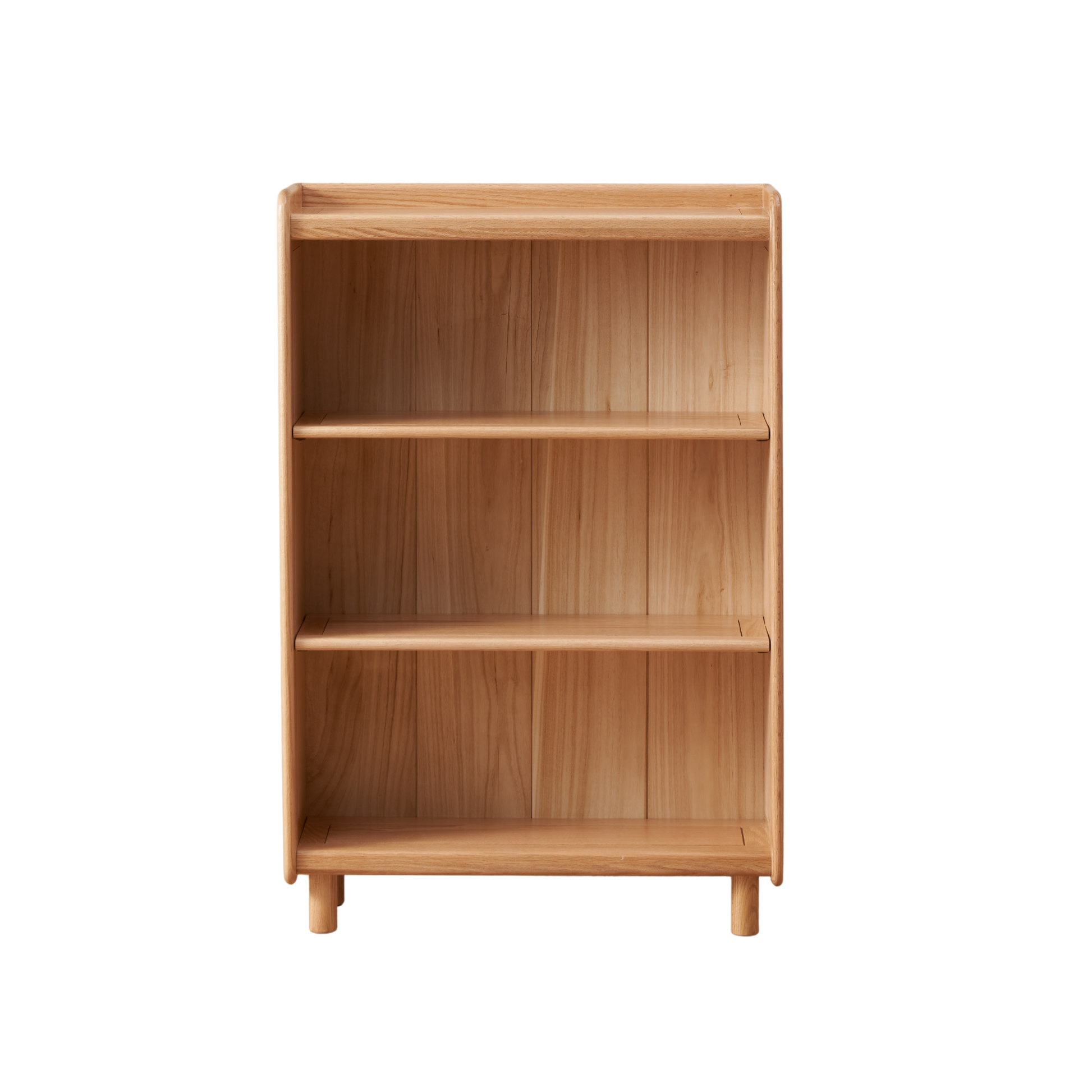 Solidwood Amber 3-Tier Bookcase with Adjustable Shelves, Oak