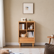 Solidwood Amber 4-Cube Bookcase with Adjustable Shelves, Oak