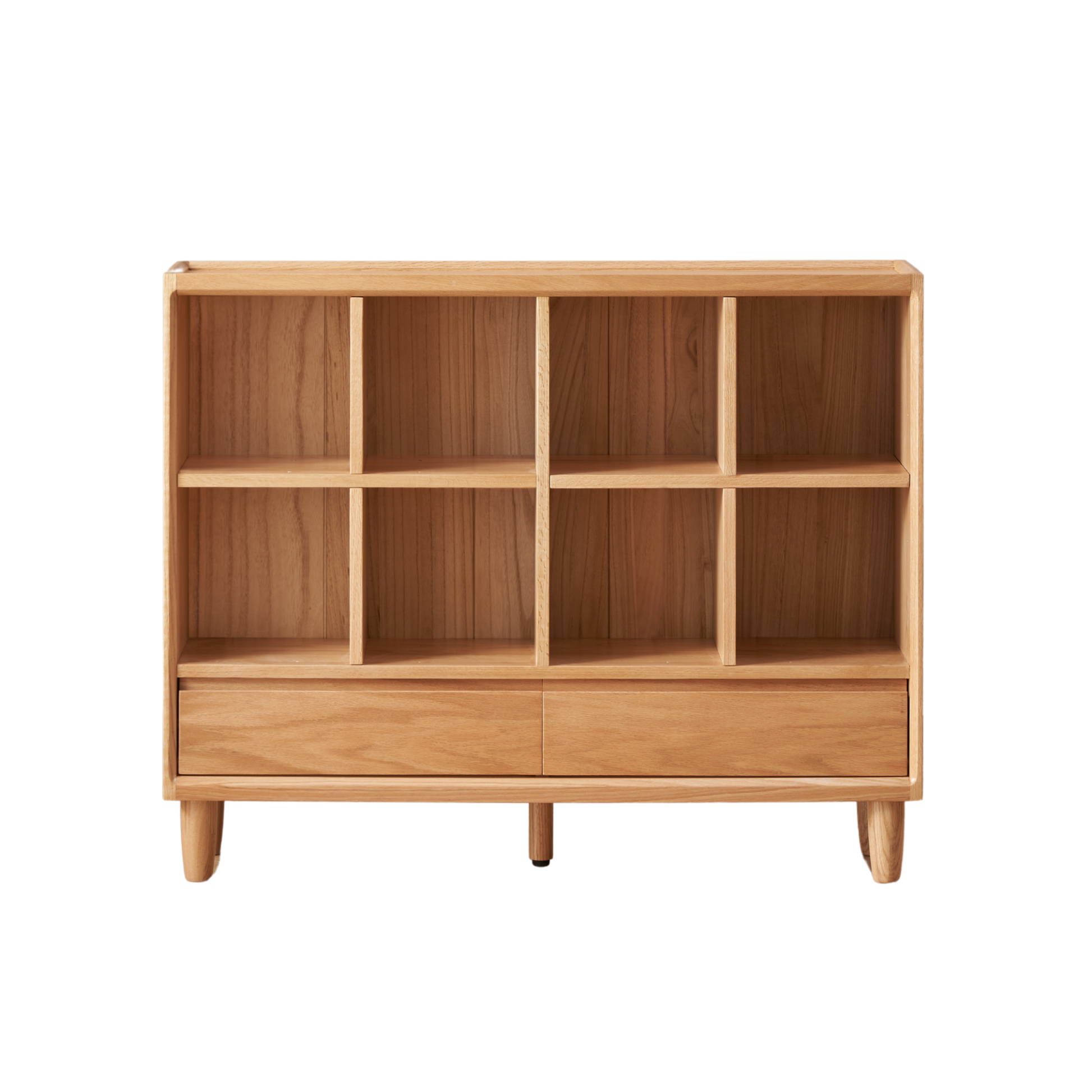 Solidwood Amber 8-Cube Bookcase with Adjustable Shelves, Oak