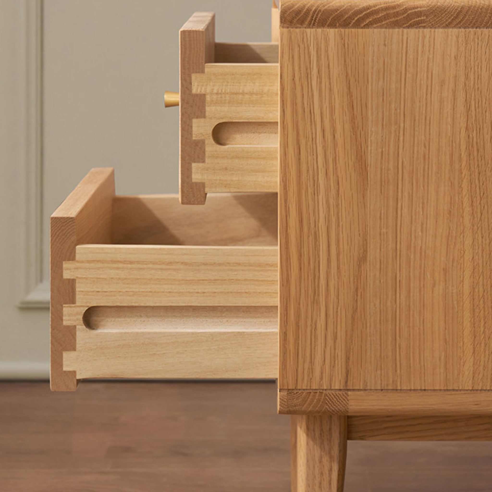 Solidwood Dona Bedside Table, Natural Wood