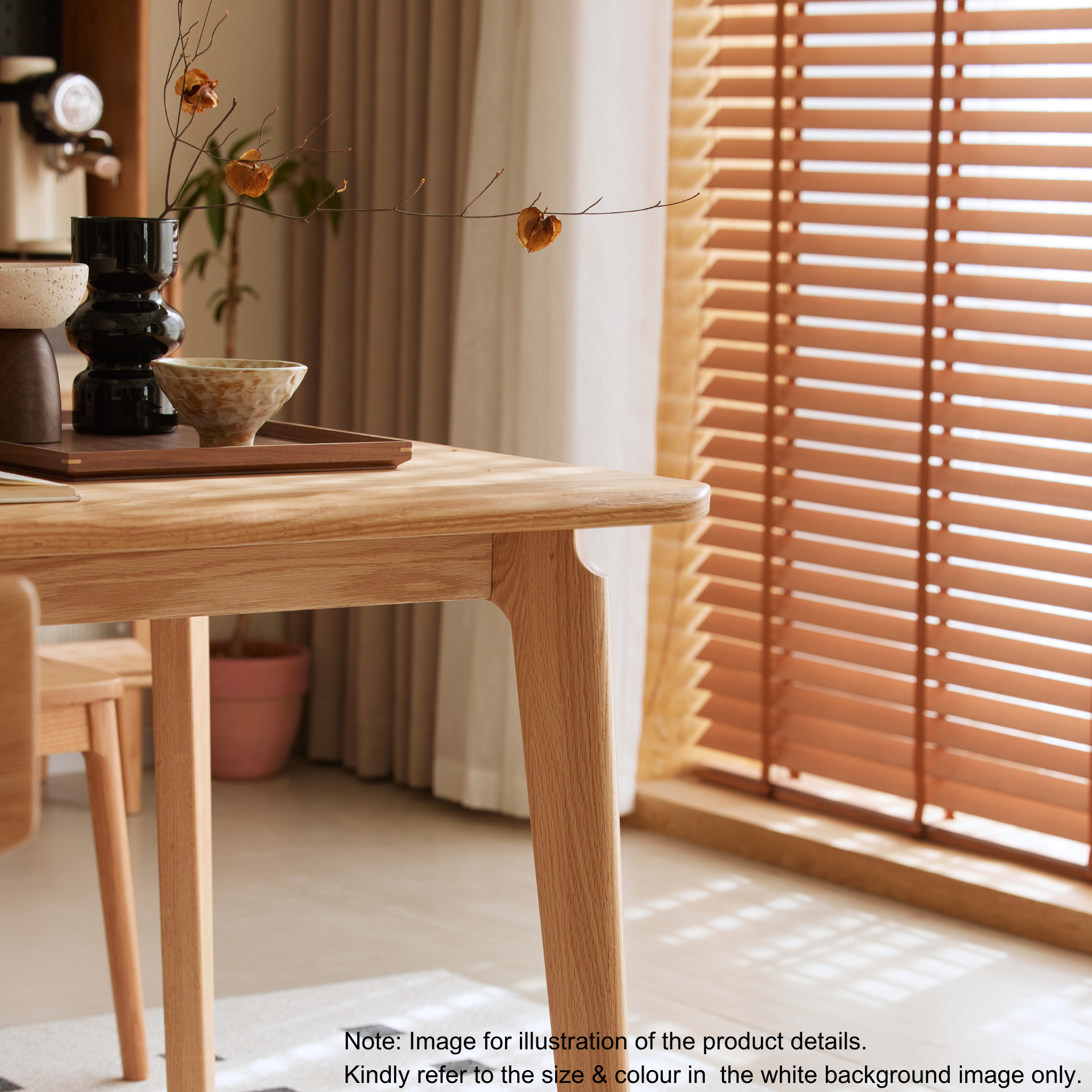 Solidwood Amber Dining Table, Walnut Oak