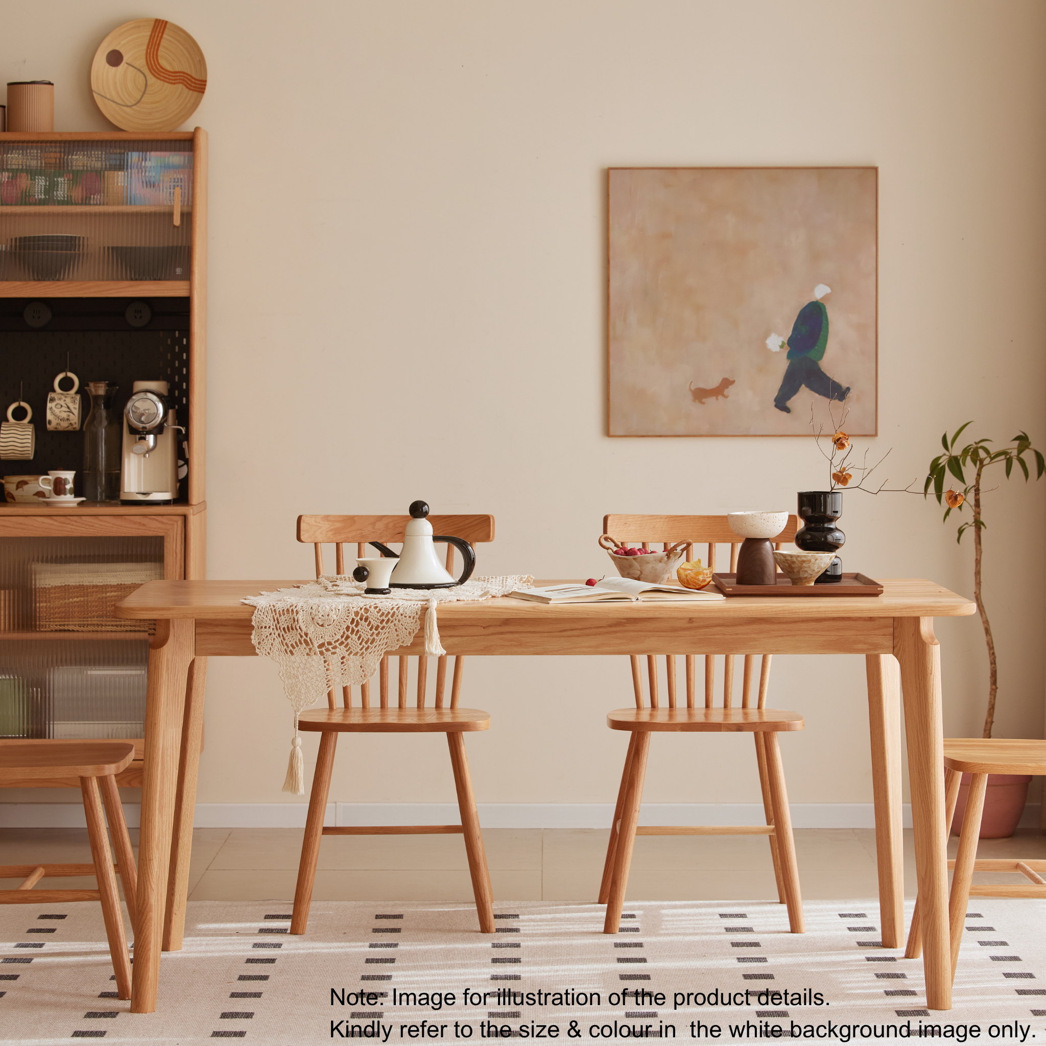 Solidwood Amber Dining Table, Walnut Oak
