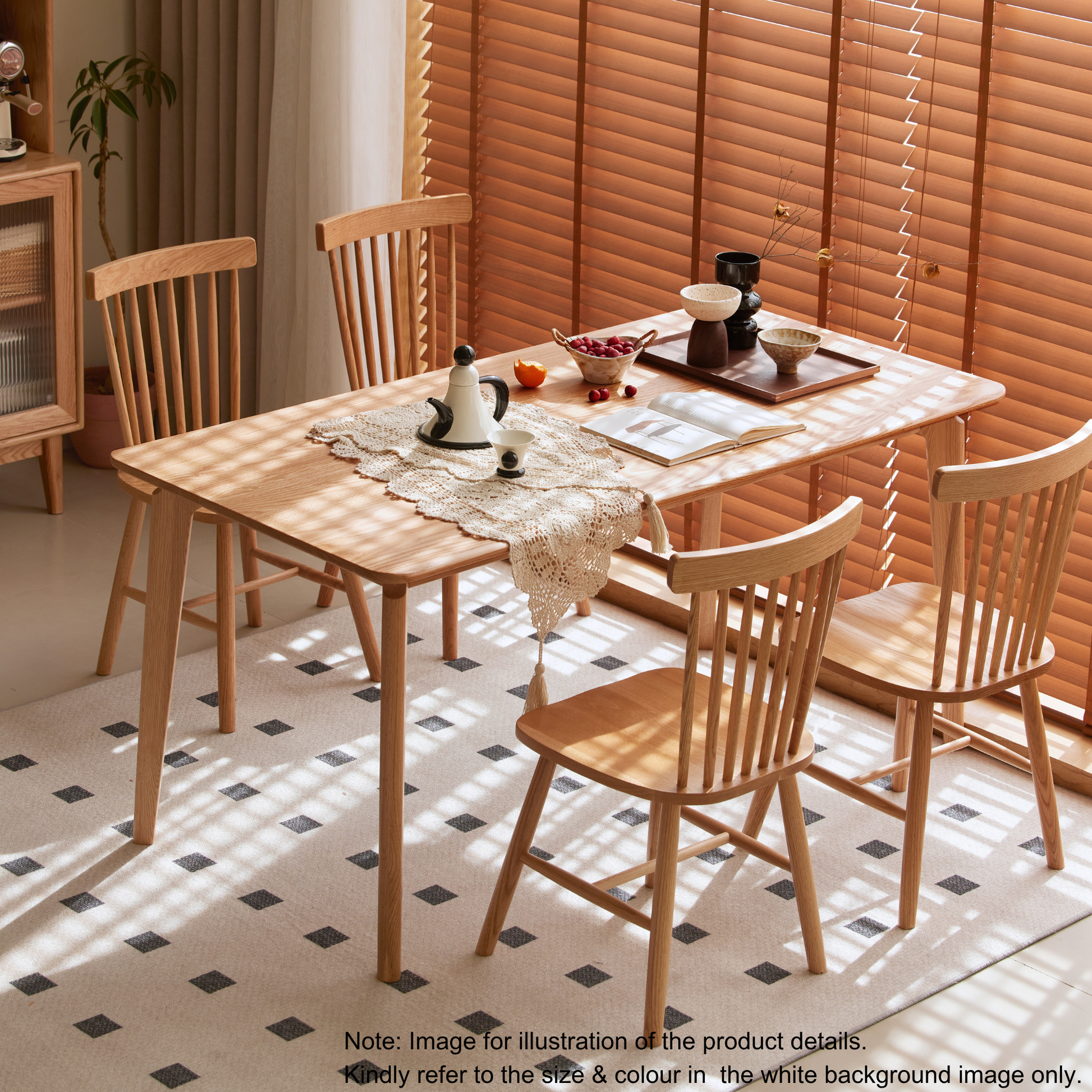 Solidwood Amber Dining Table, Walnut Oak