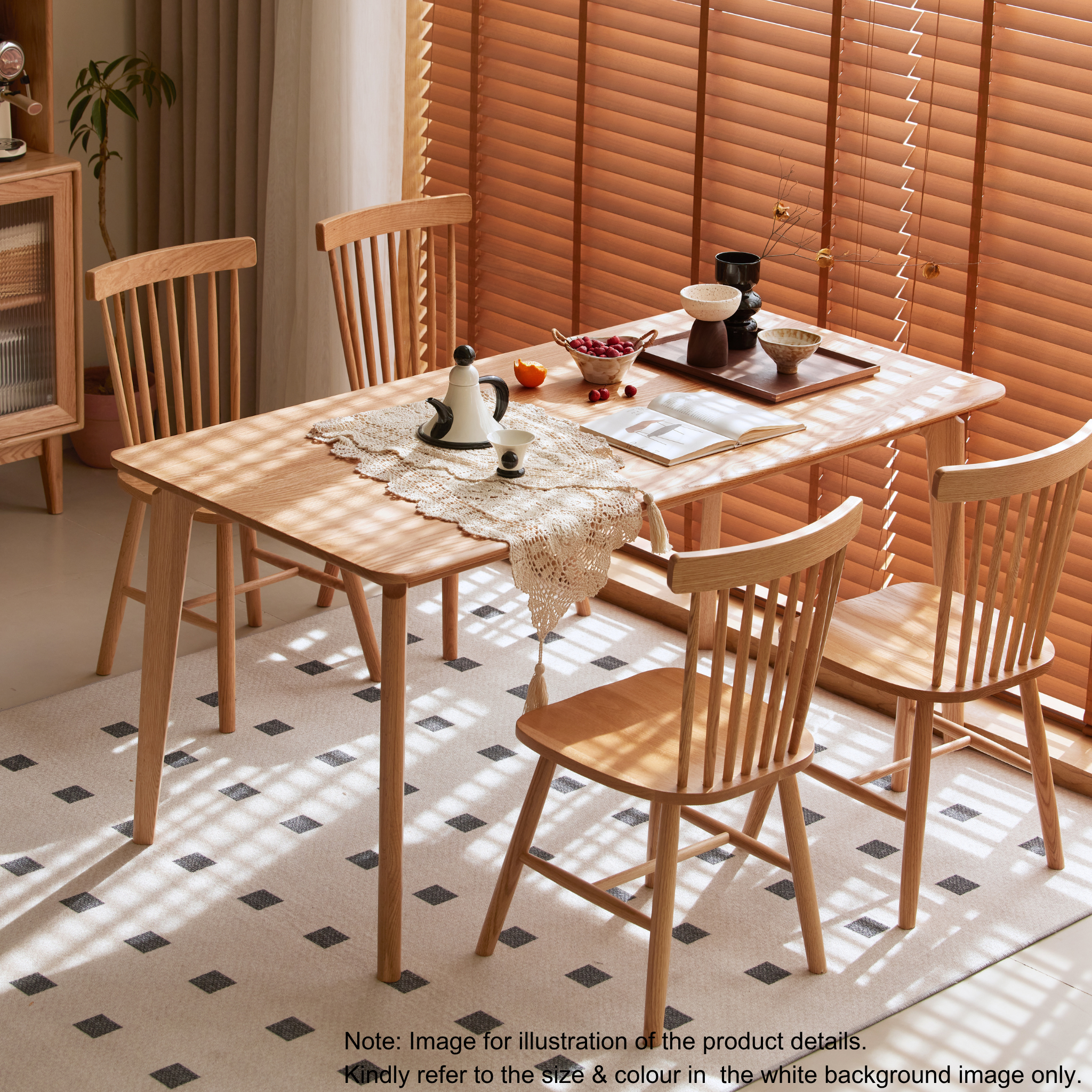 Solidwood Amber Dining Table, Walnut Oak