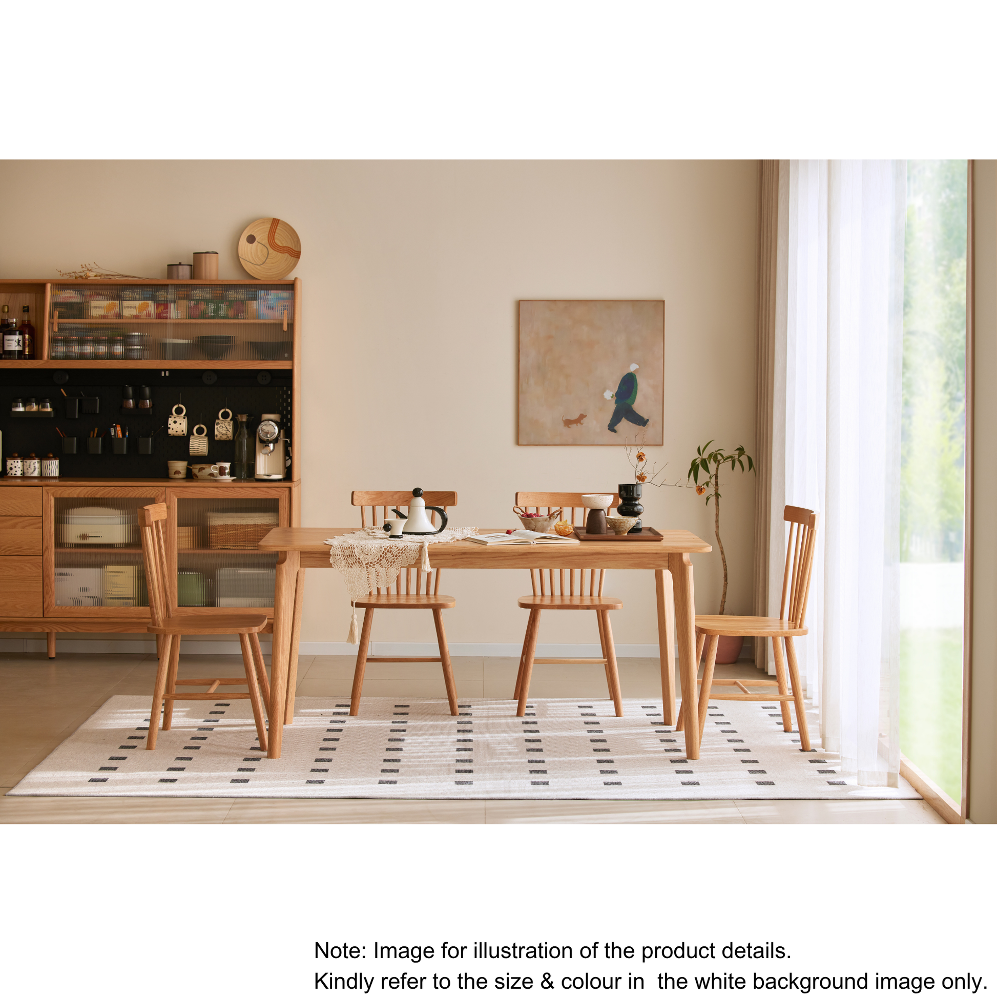 Solidwood Amber Dining Table, Walnut Oak