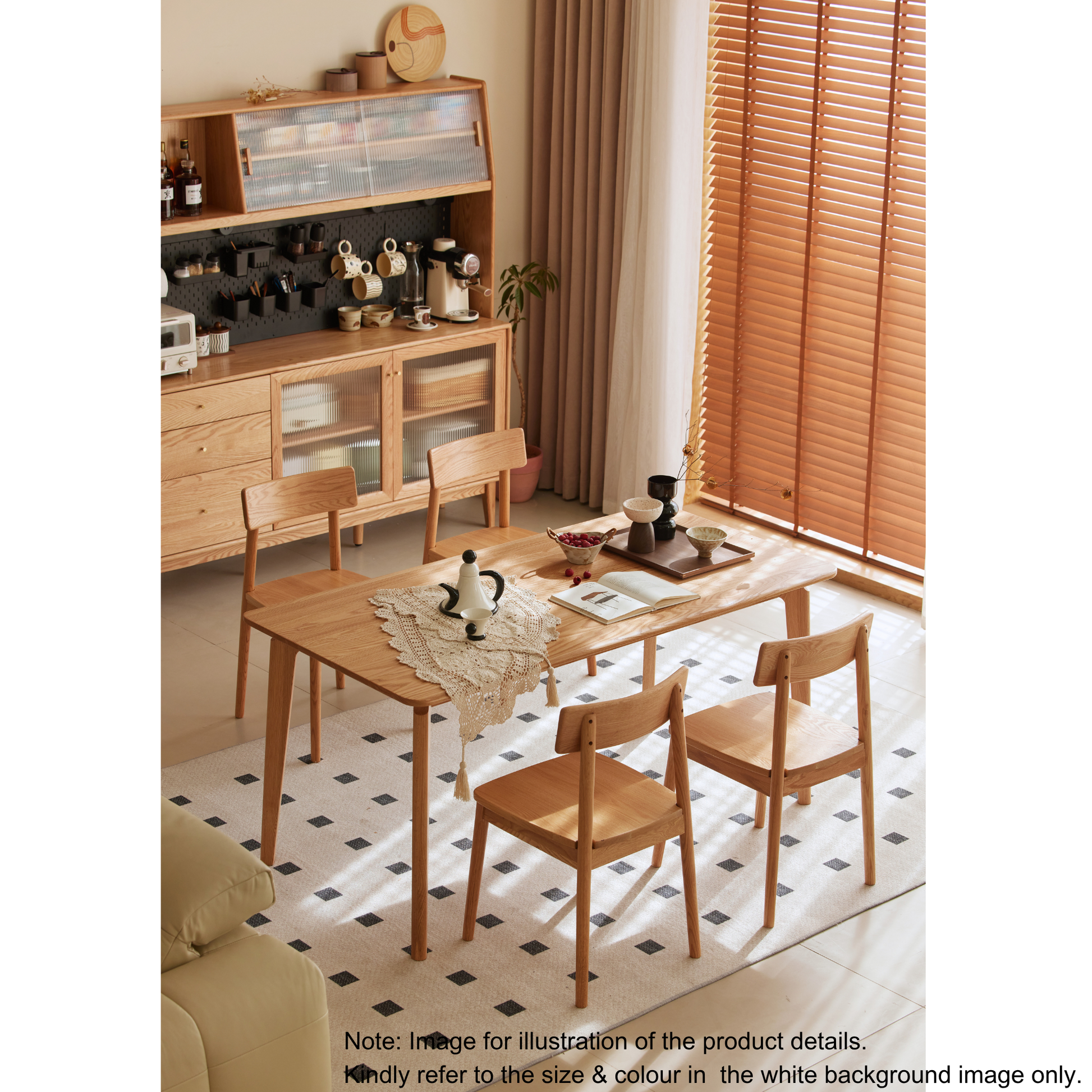 Solidwood Amber Dining Table, Walnut Oak