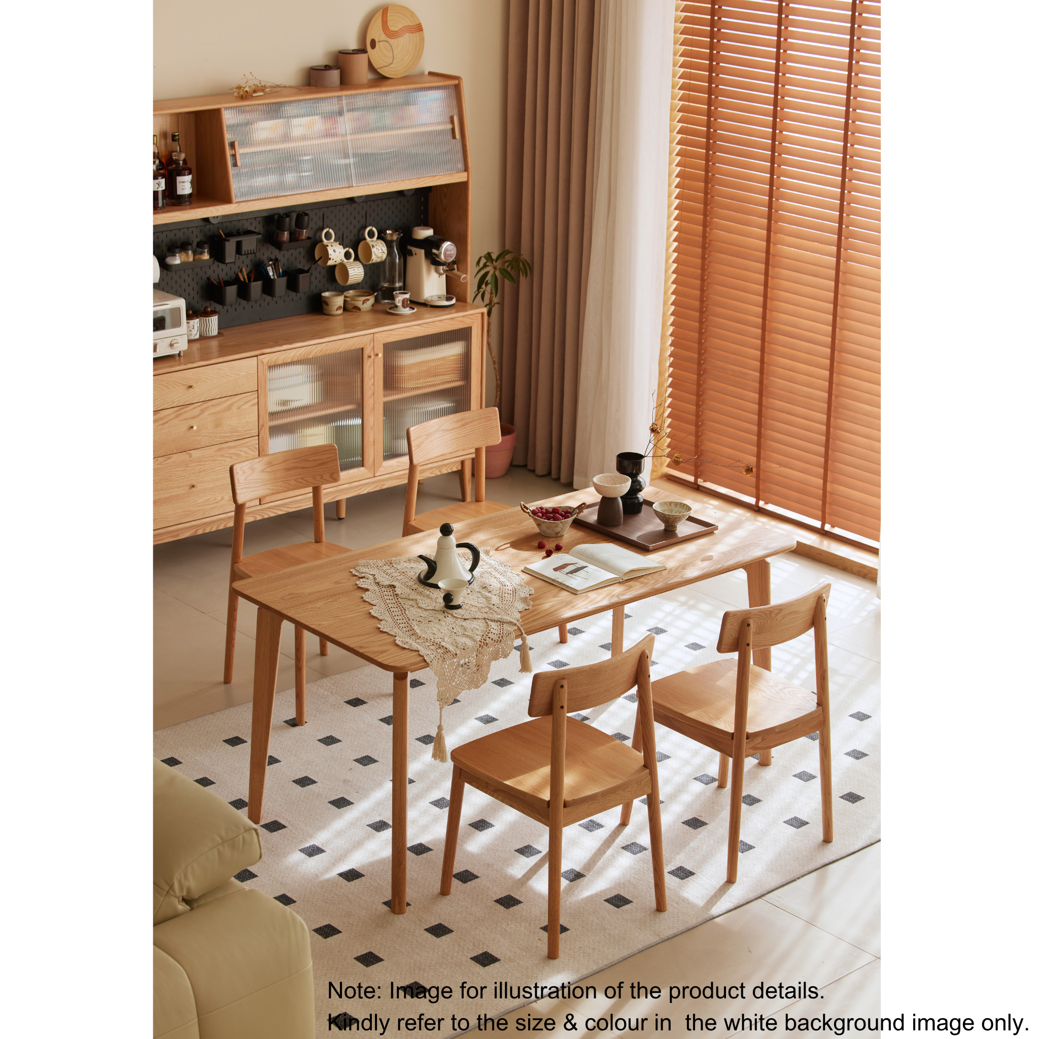 Solidwood Amber Dining Table, Walnut Oak