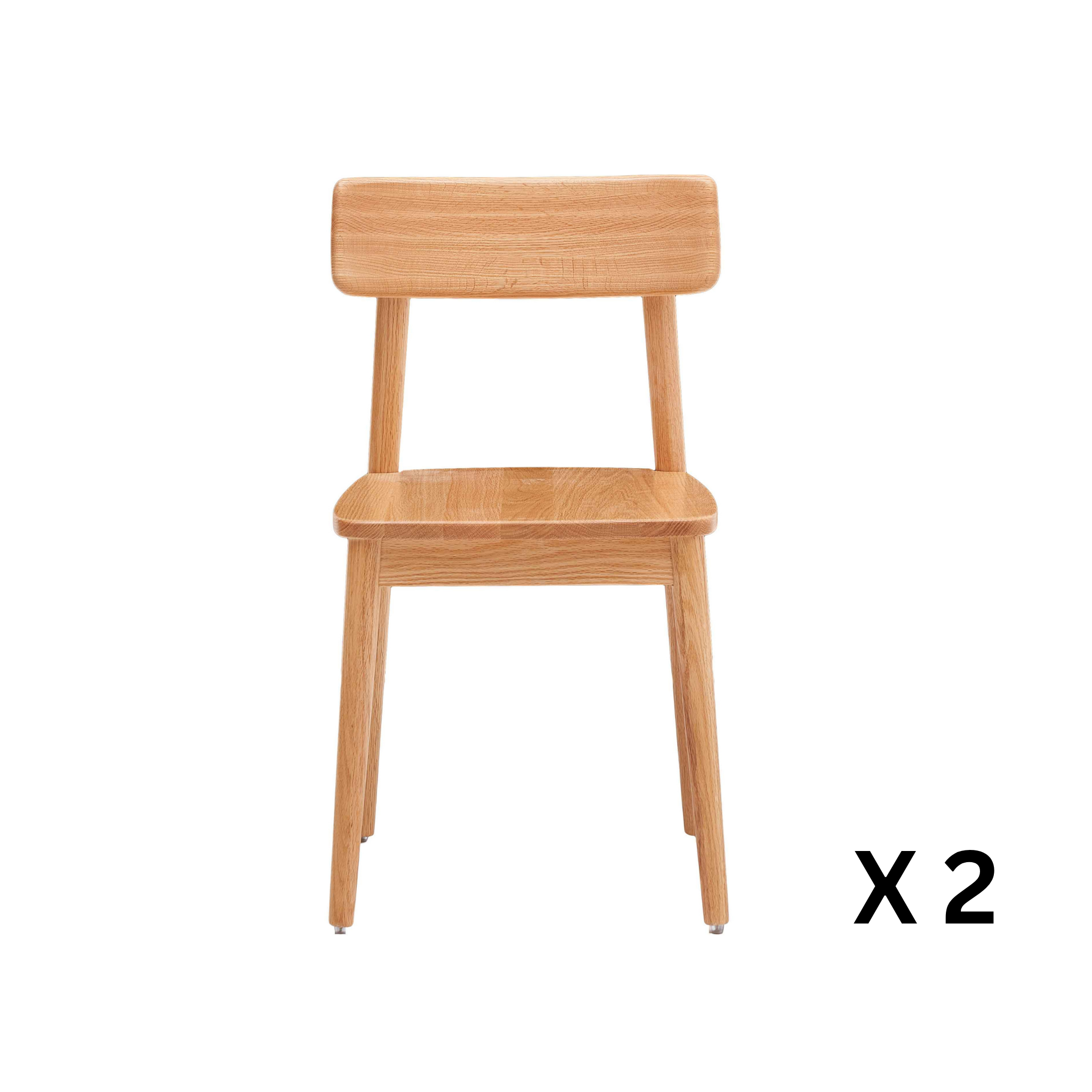Solidwood Amber Dining Chair, Set of 2, Oak
