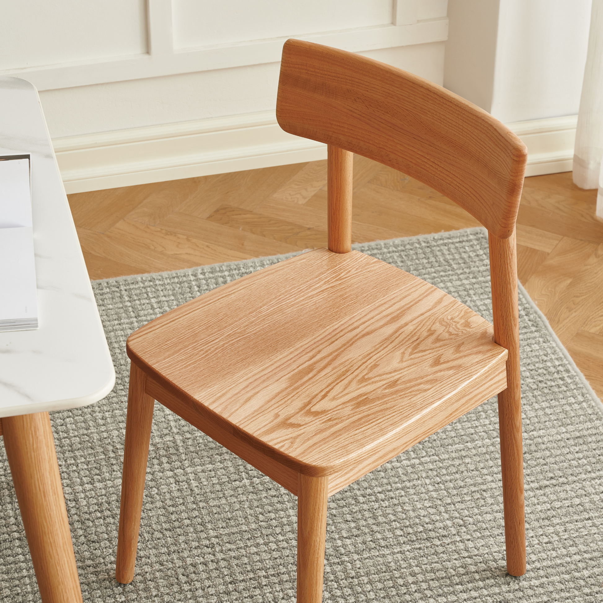 Solidwood Amber Dining Chair, Set of 2, Oak