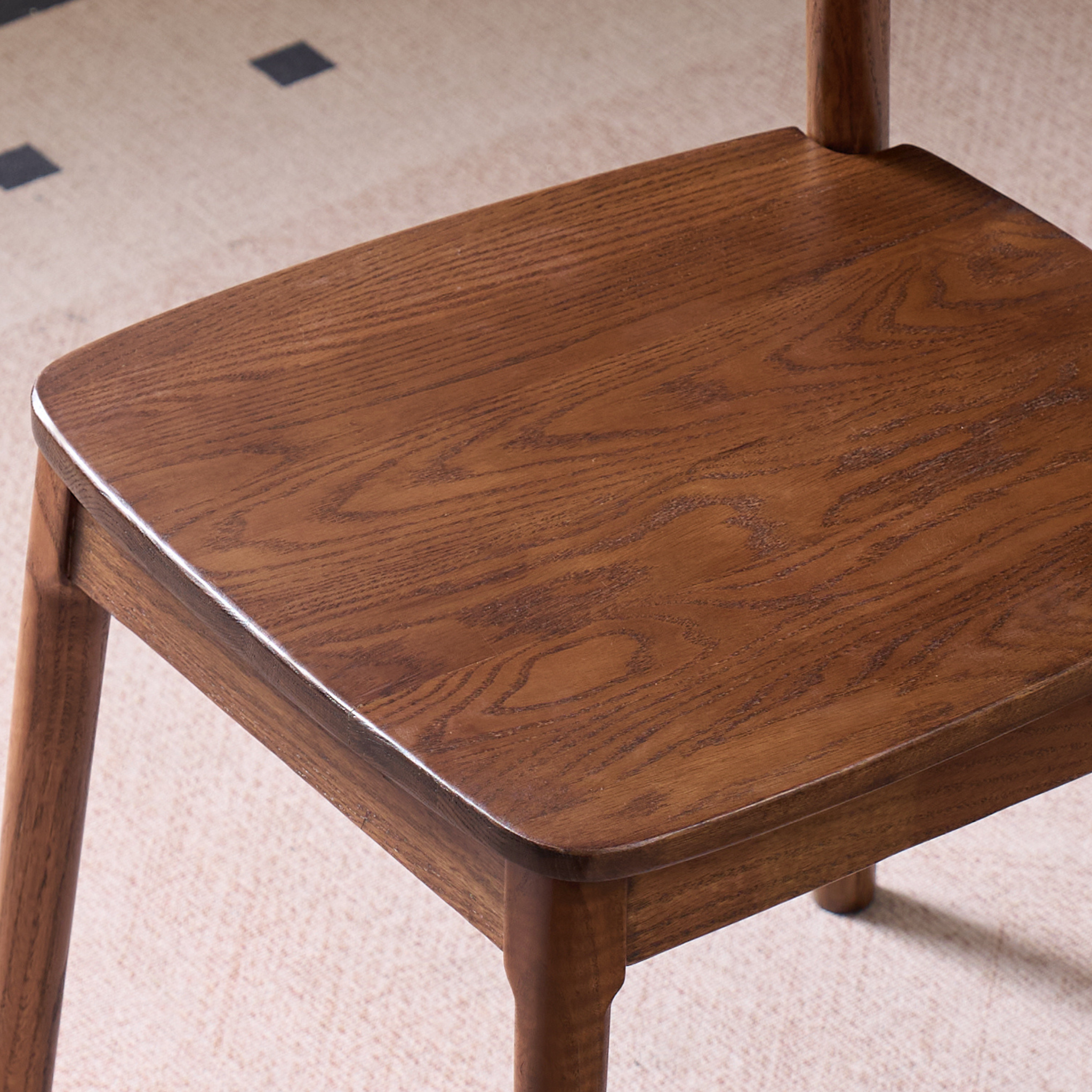 Solidwood Amber Dining Chair, Set of 2, Walnut Oak