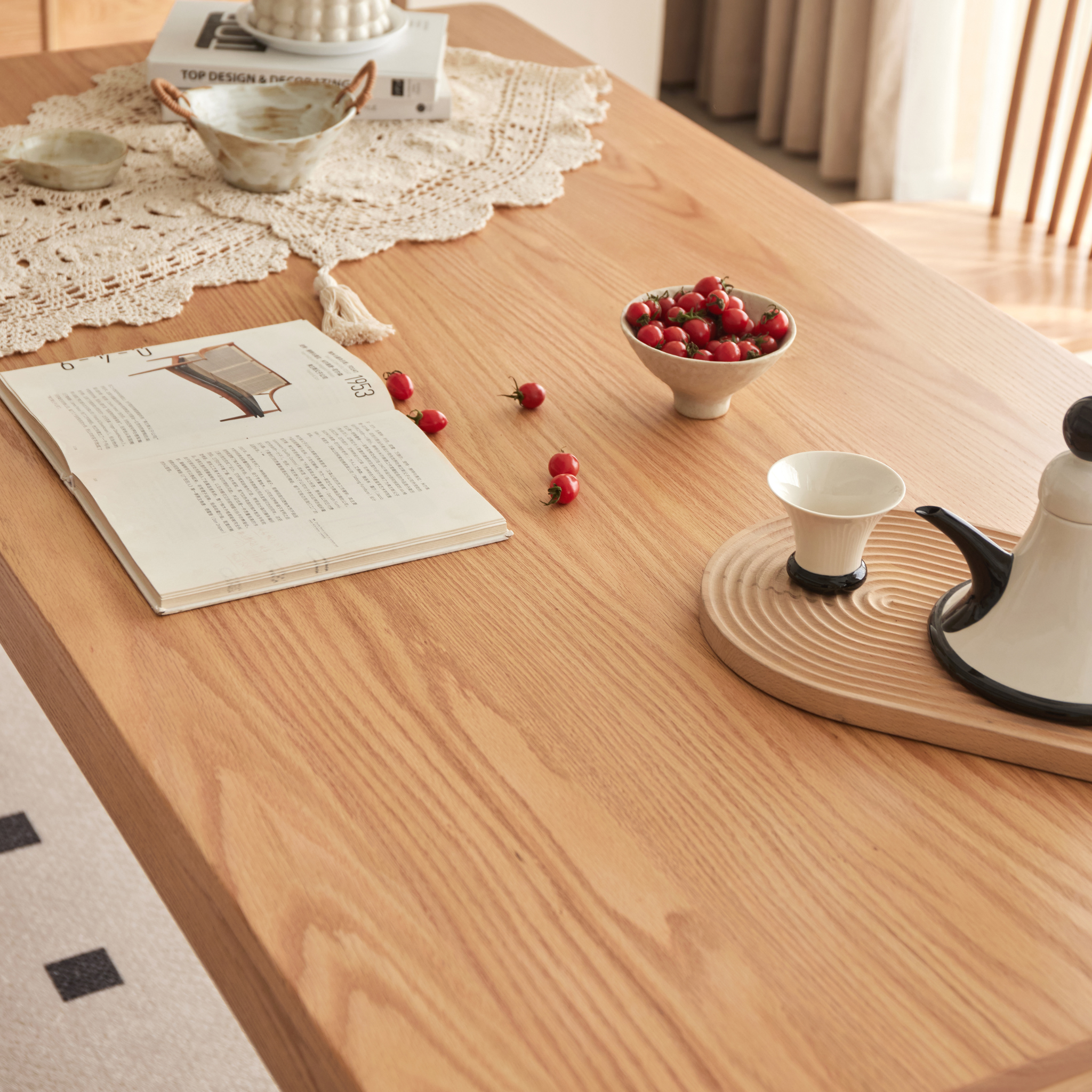 Solidwood Wenrik Dining Table, Oak, Natural Wood